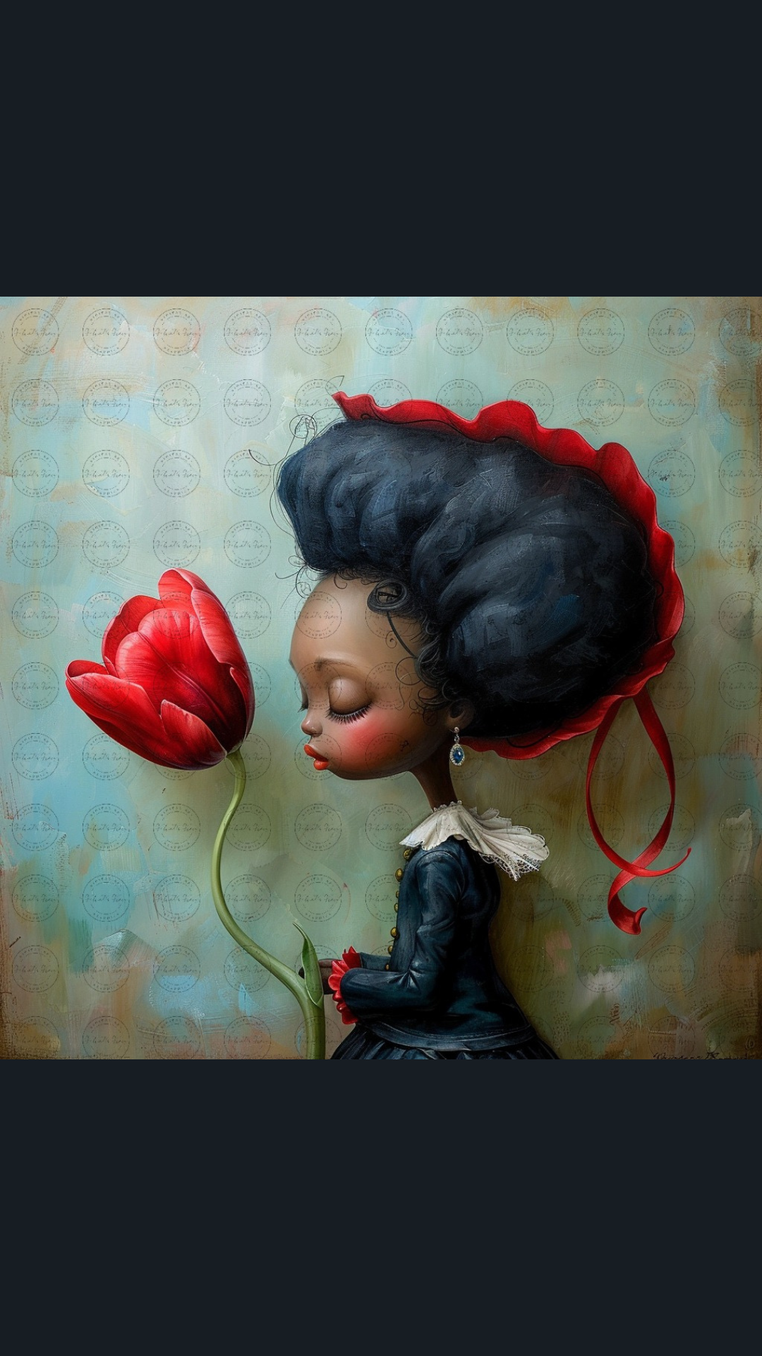 Black Girl Art - Kids Digital Art - Velvet's View - Tressa and Her Tulips 1025