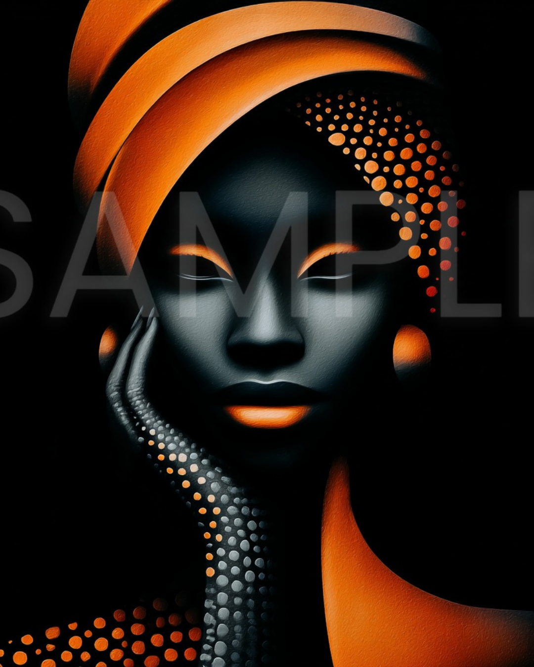 Sable Radiance: Noir & Neon Digital Art Collection – African American Black Woman Wall Art Prints - 421254