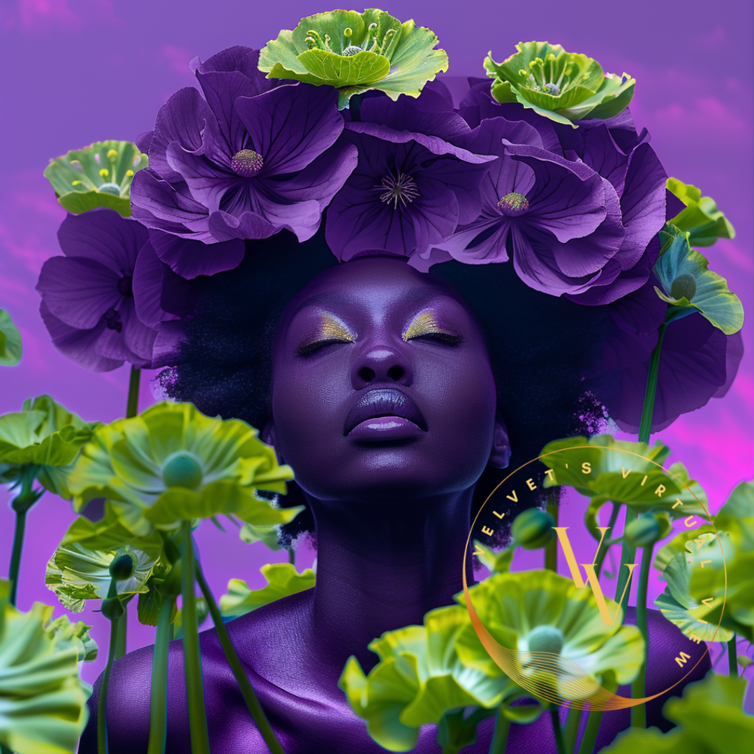 Black Girl Art – Female Digital Prints - Velvet's View – Floral Reverie