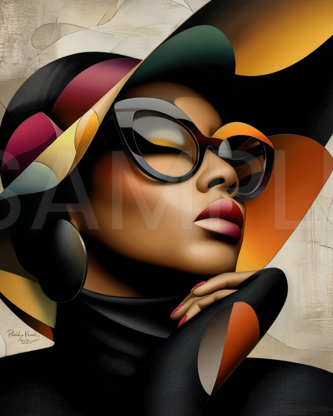 Sunlit Sirens: Bold Black Beauty in Abstract Shades by Velvet’s View - 21745236