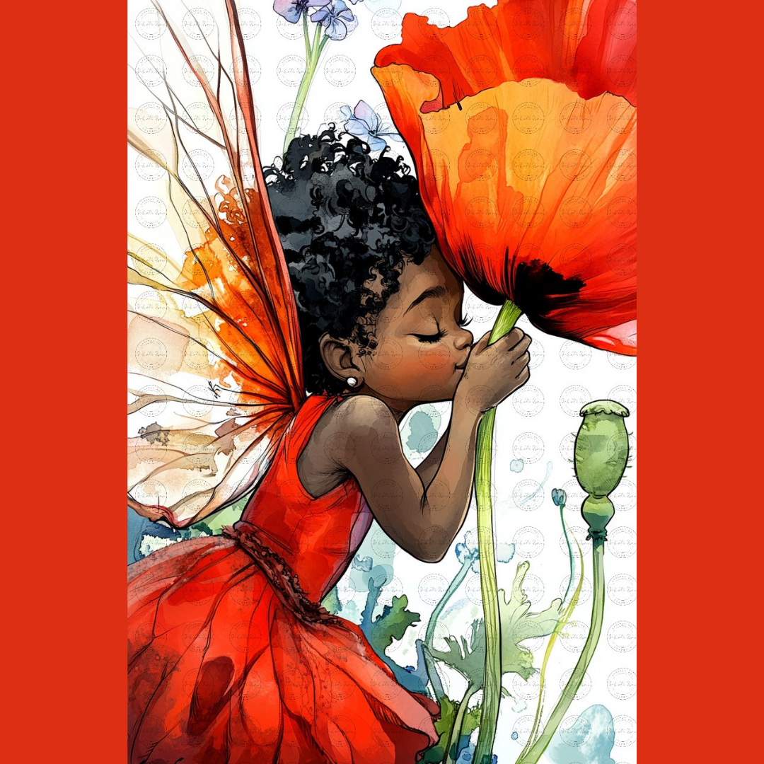 Black Girl Art - Velvet's View Digital Art : Blossom Fairy Whispers 217