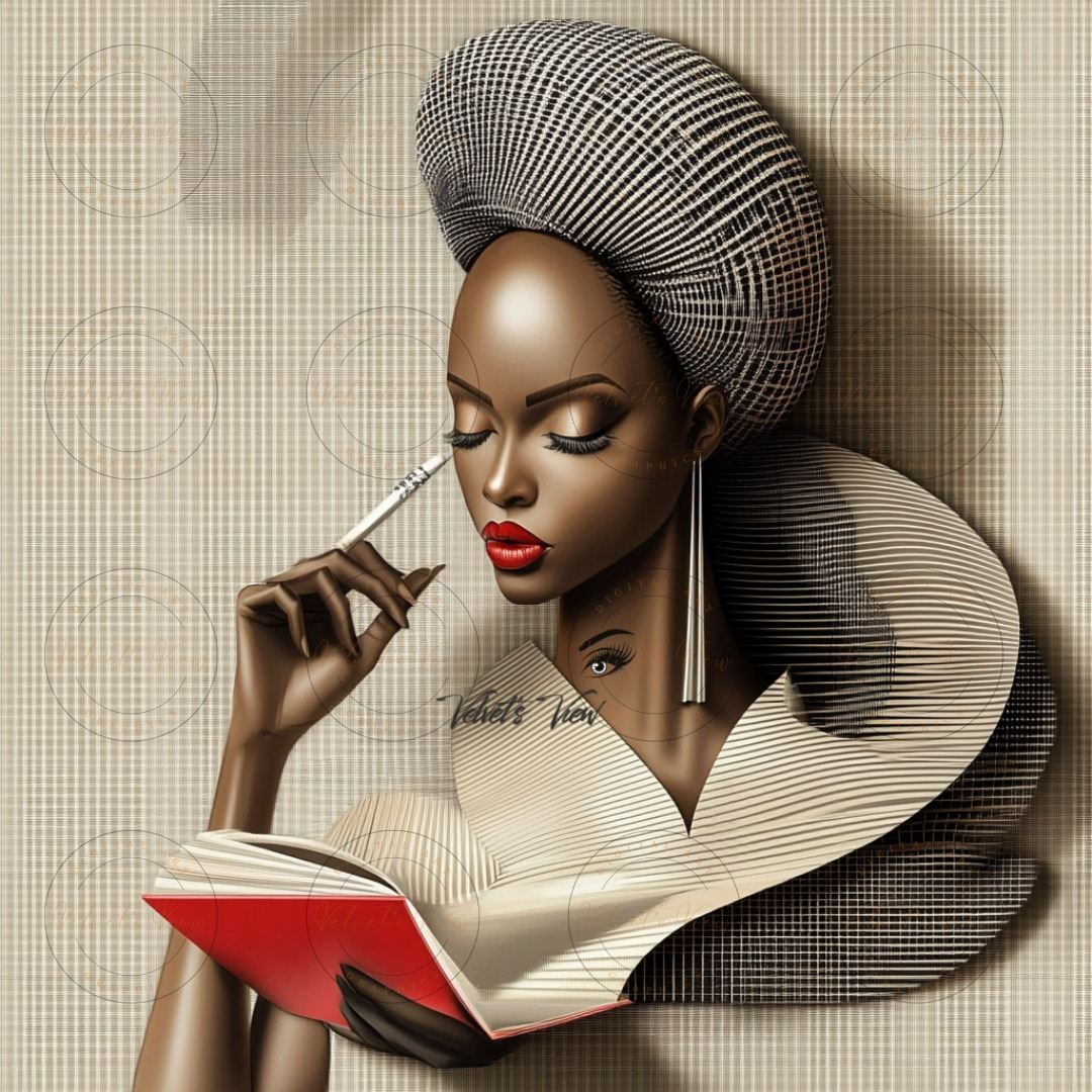 Black Girl Art - Velvets View Digital Art - Elegance in Perspective: Where Bold Lines Meet Timeless Sophistication 411