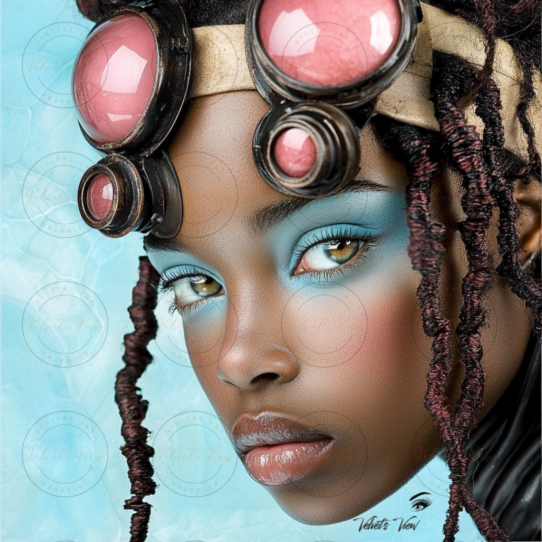 Black Girl Art - Velvets View - Reflections in Blue: The Modern Muse 312