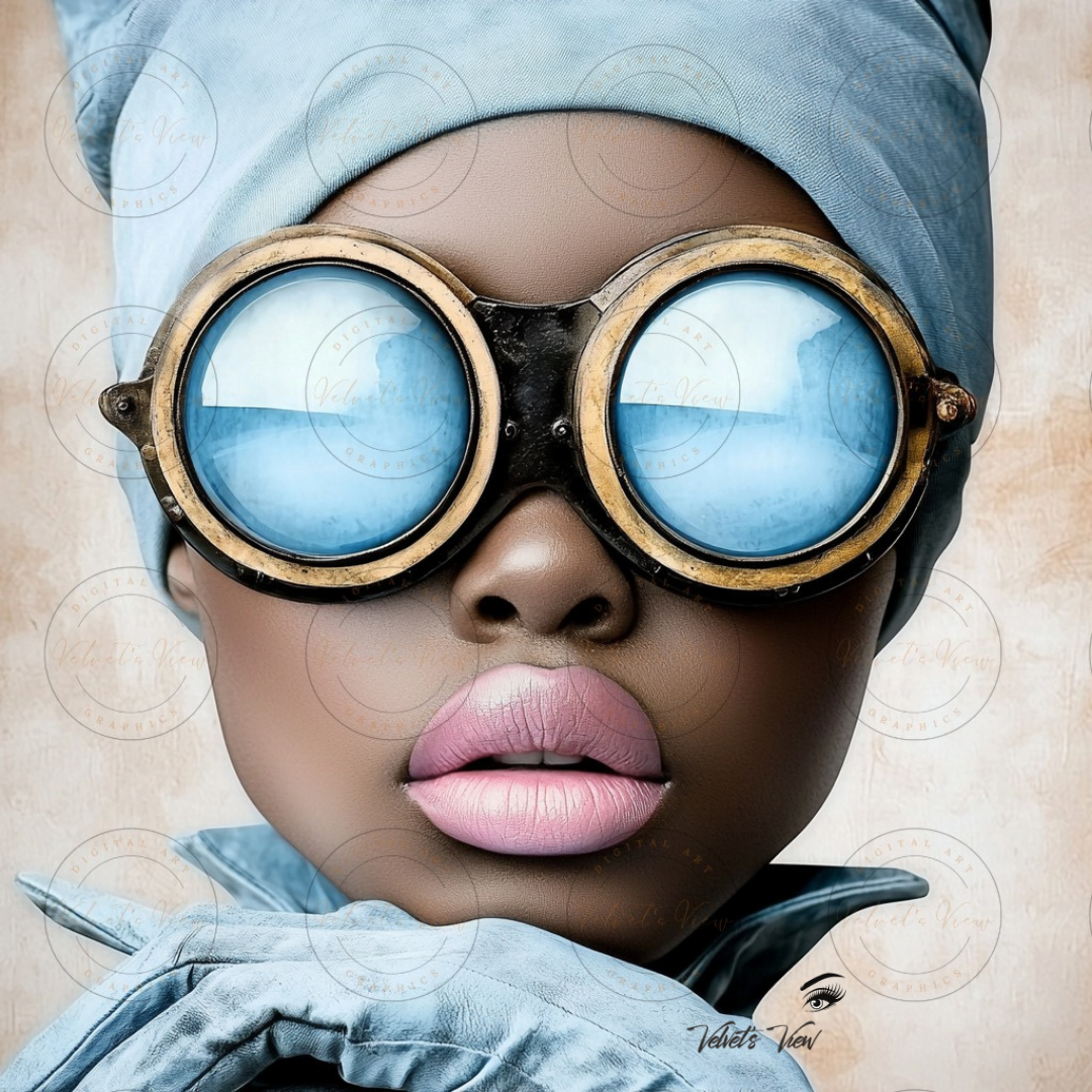 Black Girl Art - Velvets View - Reflections in Blue: The Modern Muse 311