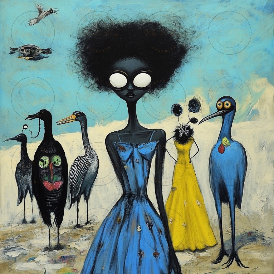 Black Girl Art - Velvets View Digital Art - Birds of Whimsy Collection 618