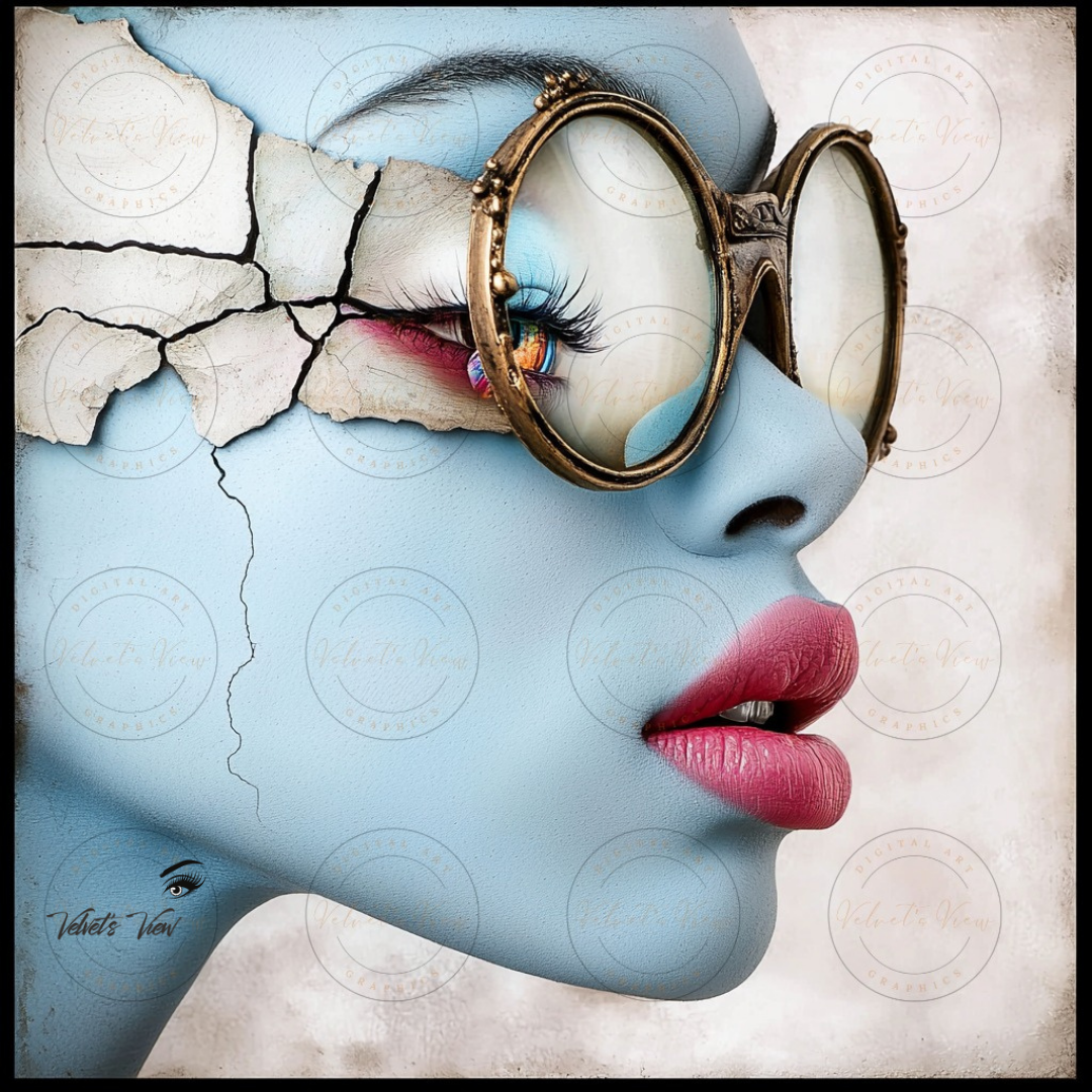 Black Girl Art - Velvets View - Reflections in Blue: The Modern Muse 310