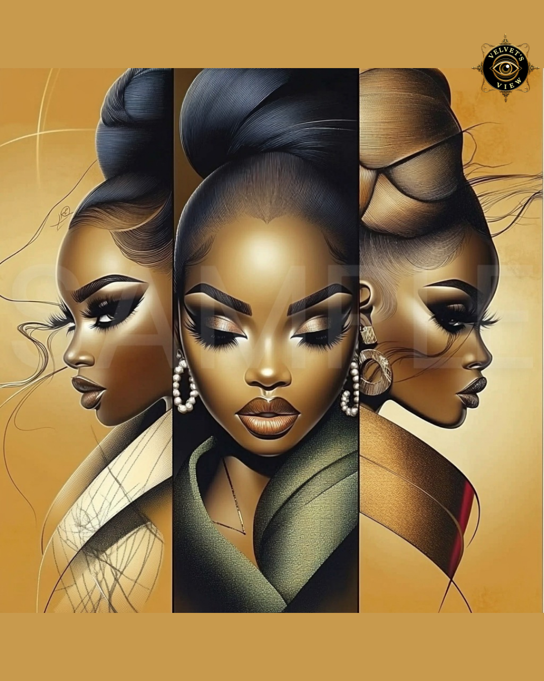 Ethereal Essence: Stunning Black Girl Art Prints for Empowerment and Elegance 1006