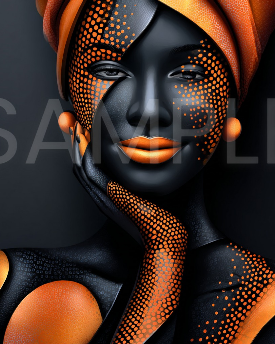 Sable Radiance: Noir & Neon Digital Art Collection – African American Black Woman Wall Art Prints - 425871