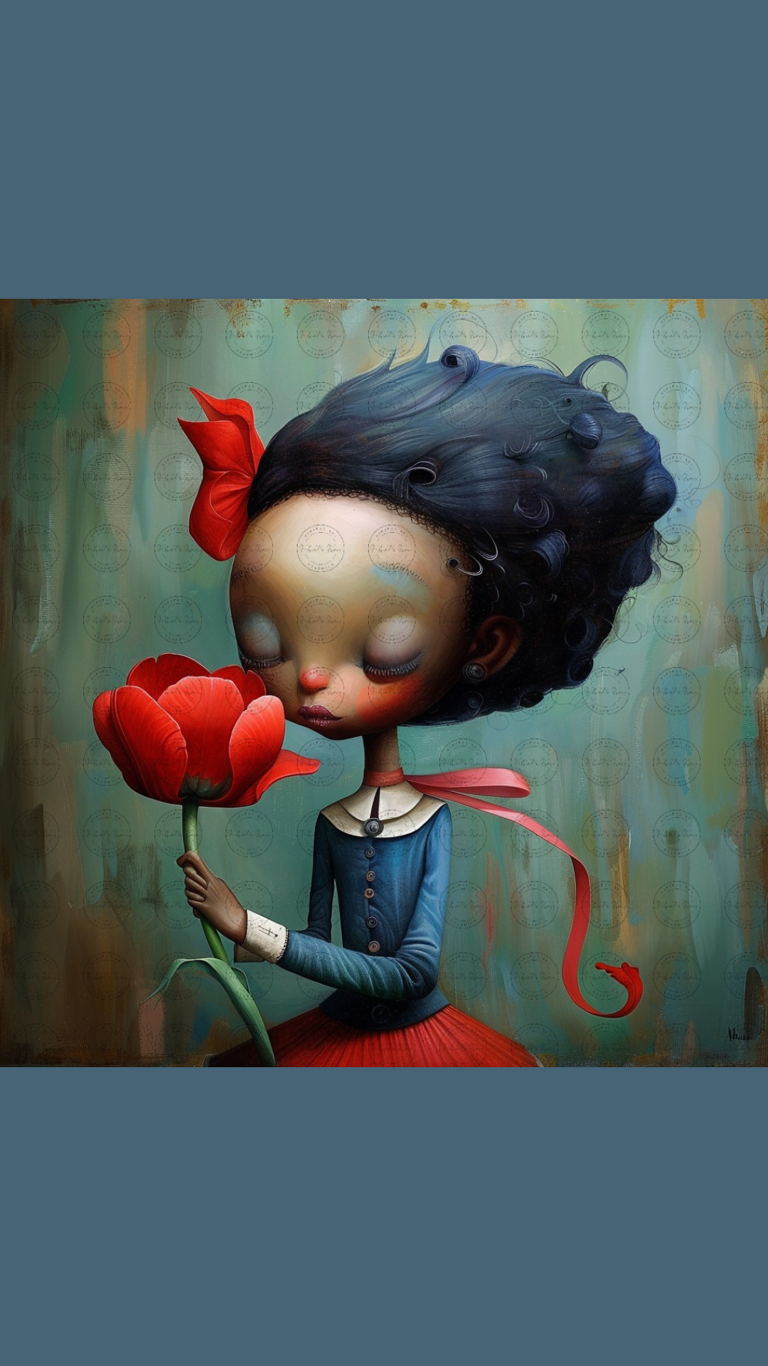 Black Girl Art - Kids Digital Art - Velvet's View - Tressa and Her Tulips 1016