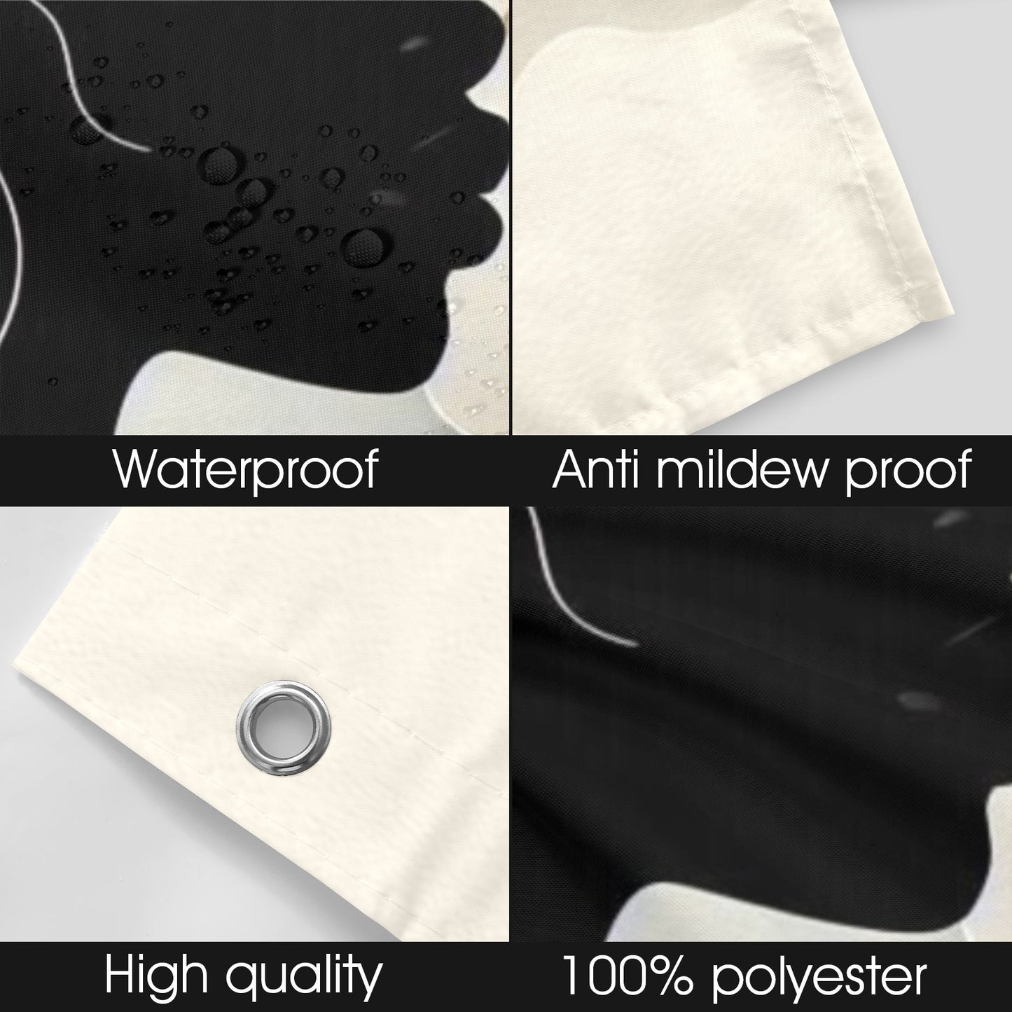 Afro Royalty Shower Curtain Collection – Black Queen Silhouette Art for Bathroom Décor - 308395431
