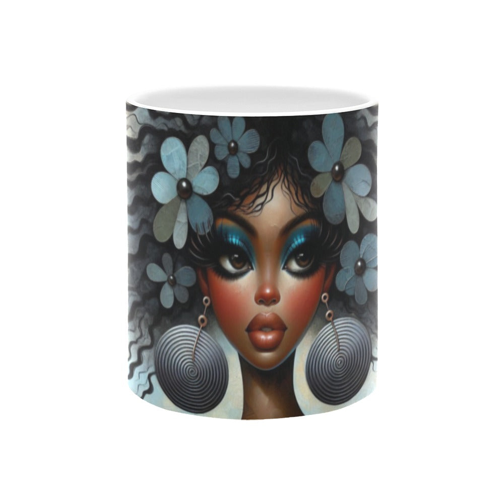 Bold & Beautiful: Afrocentric Digital Art Collection - White Mug(11OZ) - #2011
