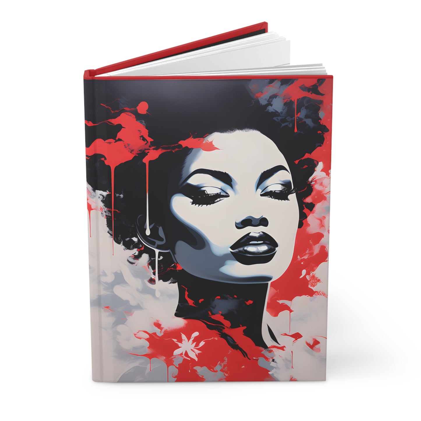 Hardcover Journal Matte - Black Girl Art - Velvet's View - Vibrant Visions: Empowering Faces Collection -