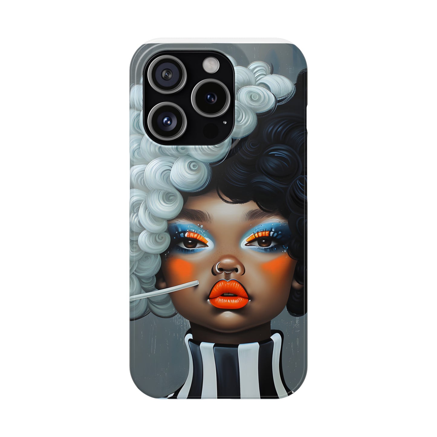 Slim Phone Cases - Black Girl Art - Velvet's View - Ethereal Vibrance
