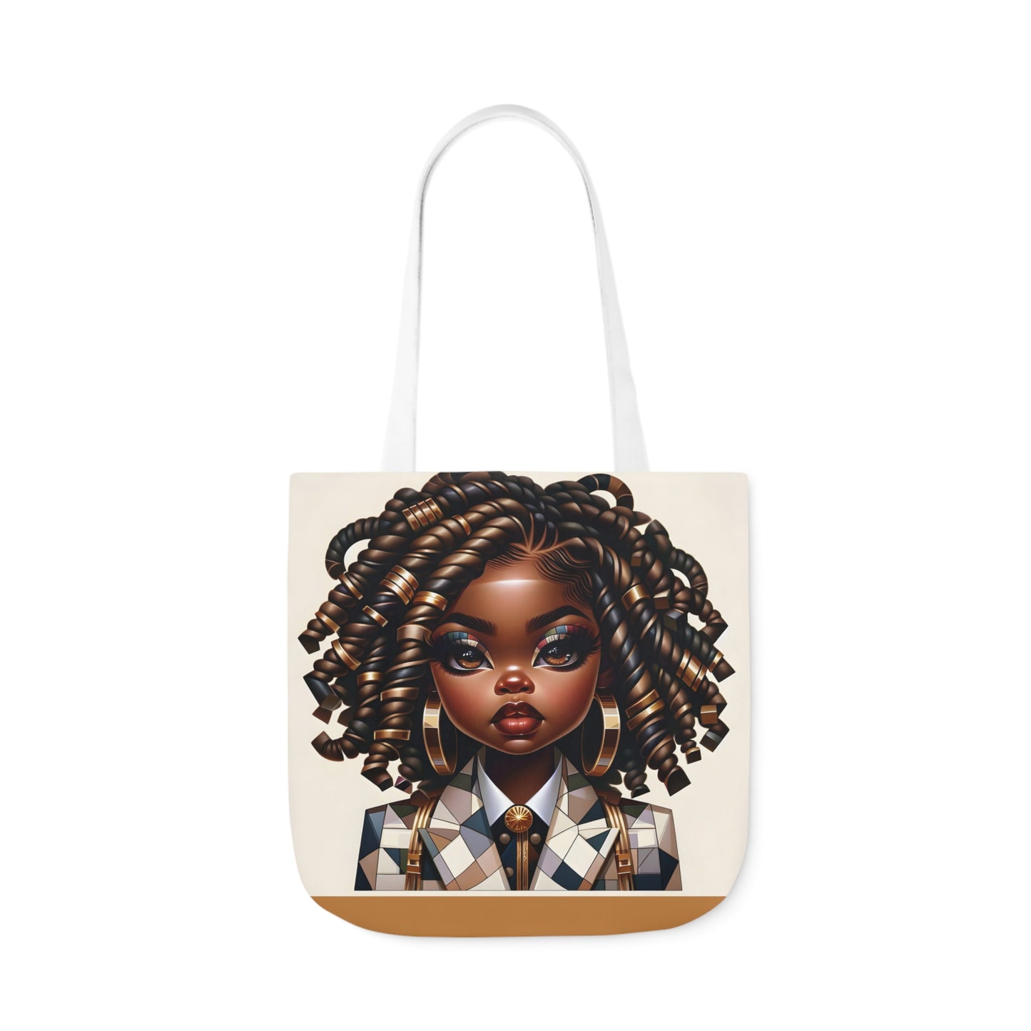 Canvas Tote Bag, 5-Color Straps - Regal Radiance: Tote Art Collection - #2011