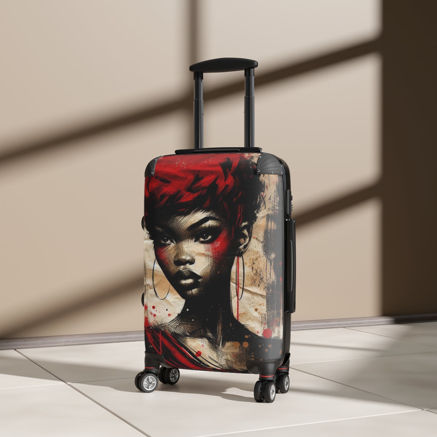 Bold Expressions: A Red and Black Journey - Suitcase - #2015