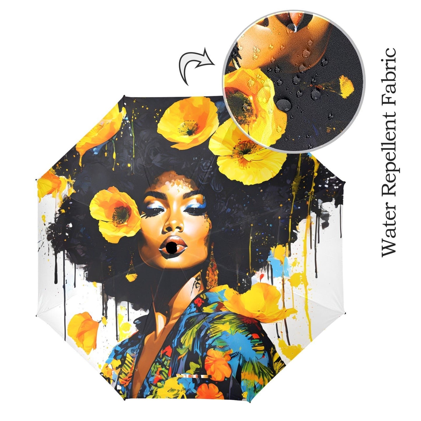 Bold Elegance: The Poppy Collection - Semi-Automatic Foldable Umbrella (Model U12) - #2015