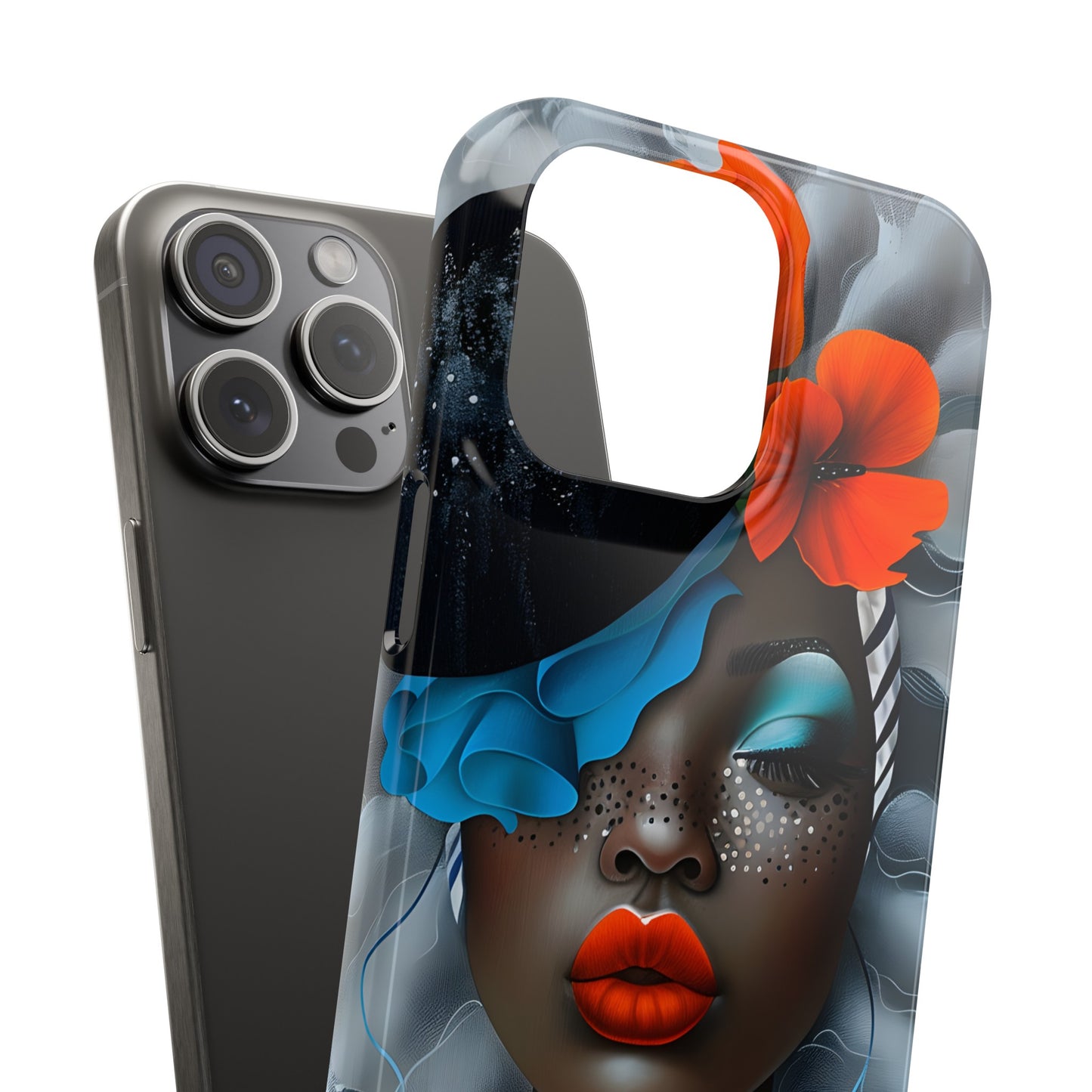 Slim Phone Cases - Black Girl Art - Velvet's View - Ethereal Vibrance