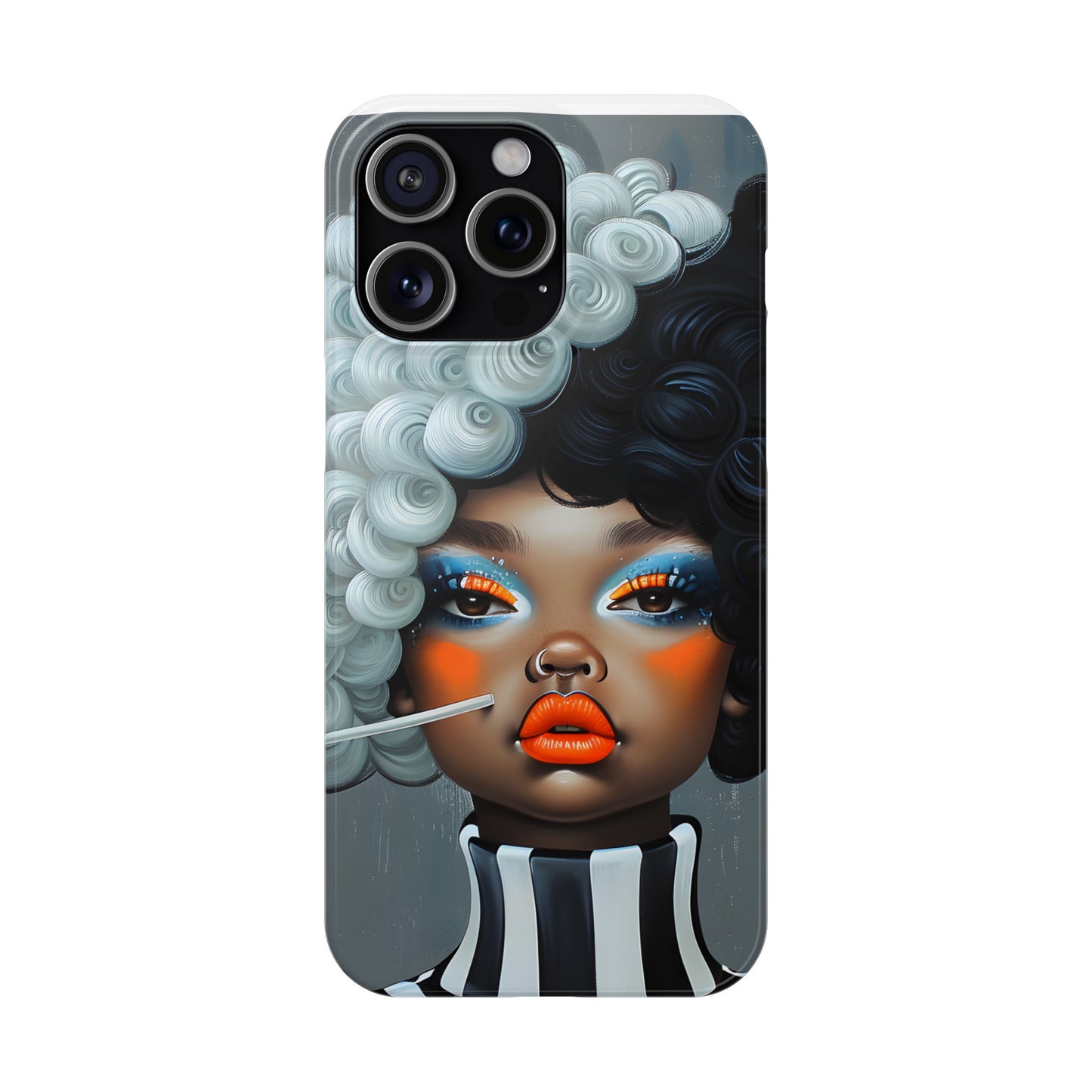 Slim Phone Cases - Black Girl Art - Velvet's View - Ethereal Vibrance