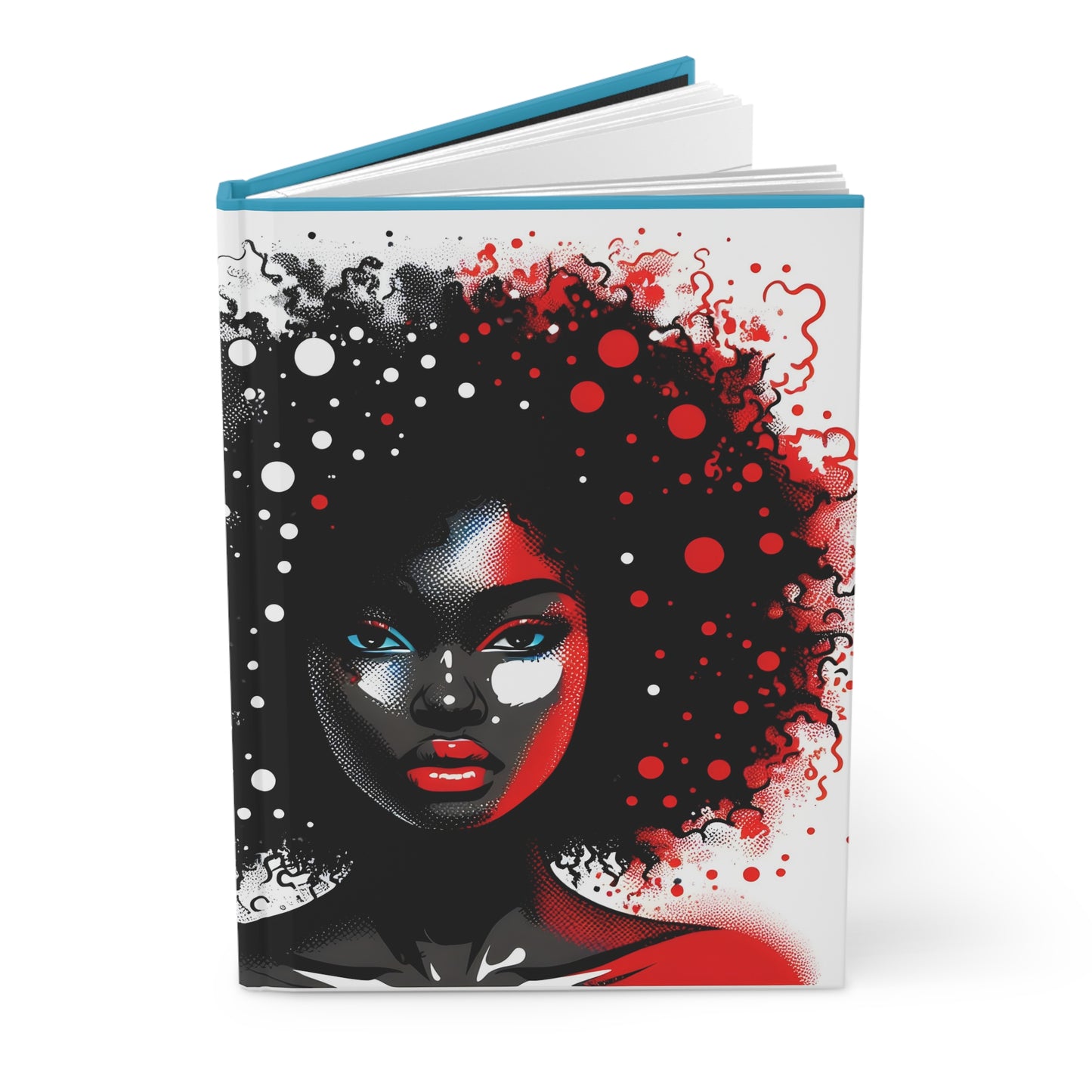 Hardcover Journal Matte - Black Girl Art - Velvet's View - Vibrant Visions: Empowering Faces Collection -