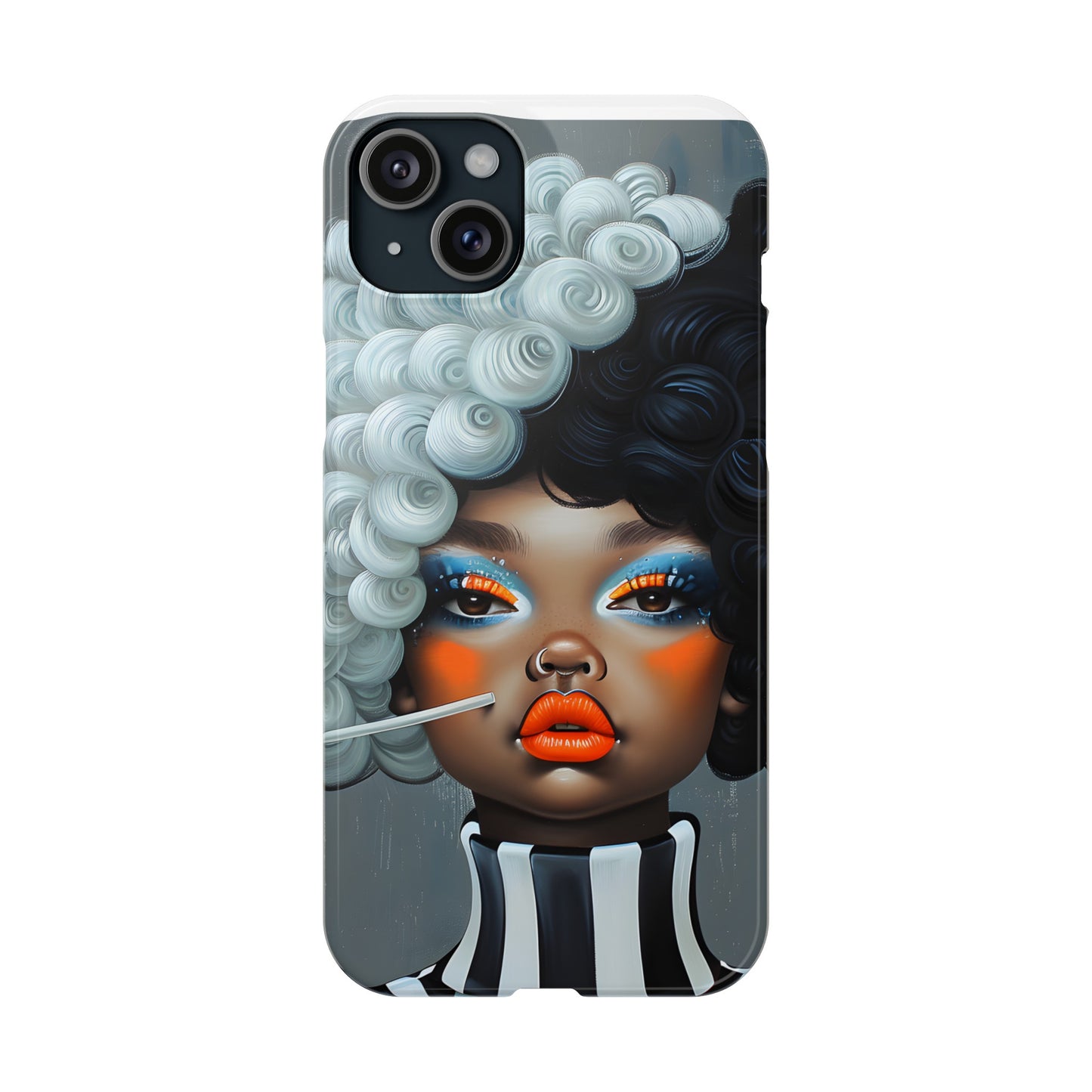 Slim Phone Cases - Black Girl Art - Velvet's View - Ethereal Vibrance
