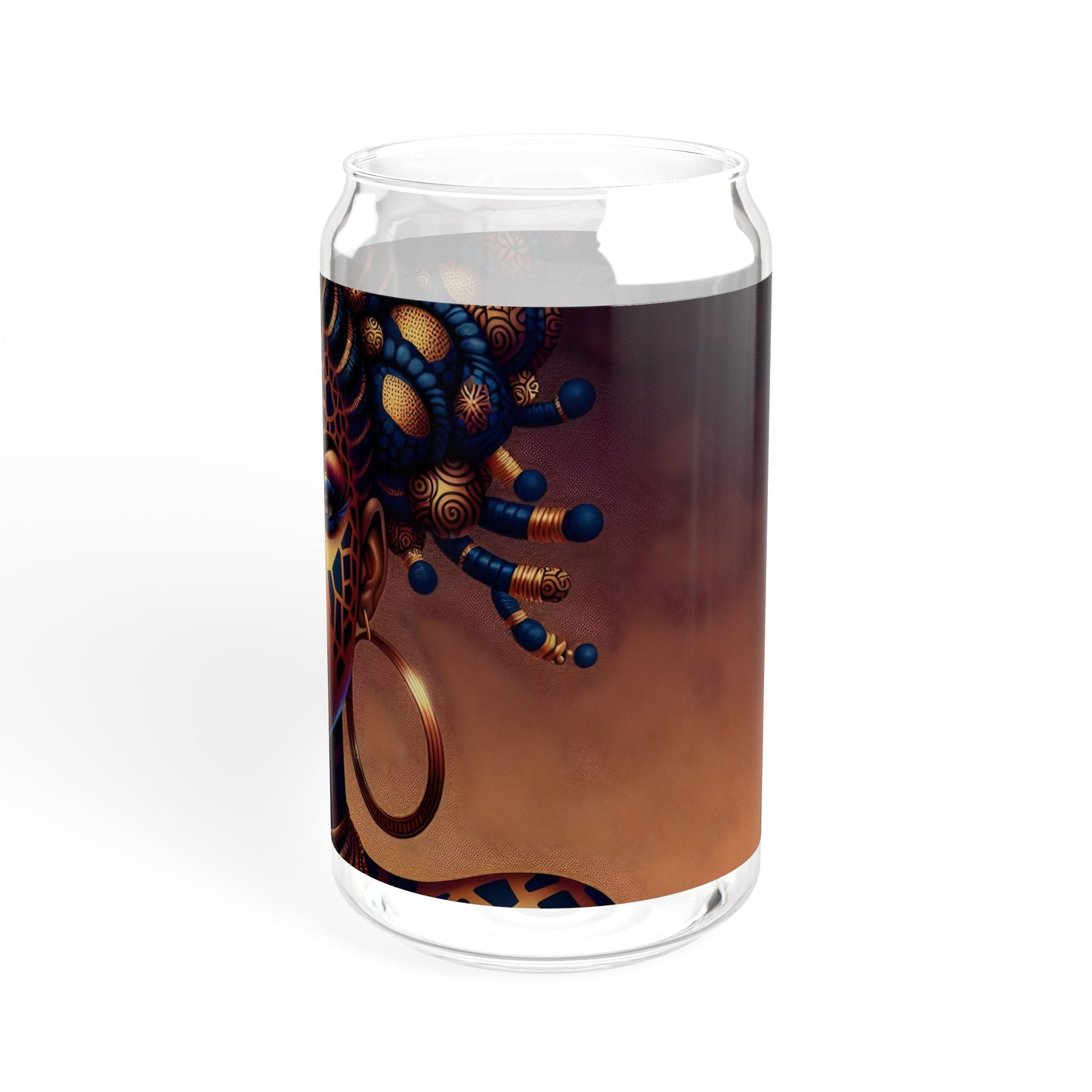 Sipper Glass - Black Girl Art - Velvet's View - Regal Radiance Collection - 16oz