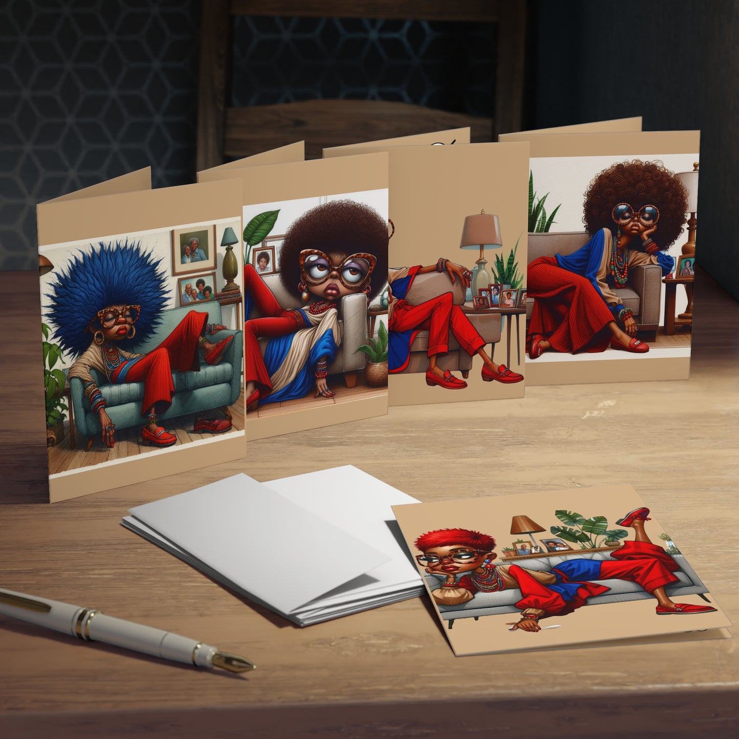 Afro Chic Collection: Greeting Cards with Attitude Multi-Design Greeting Cards Collection (5-Pack)