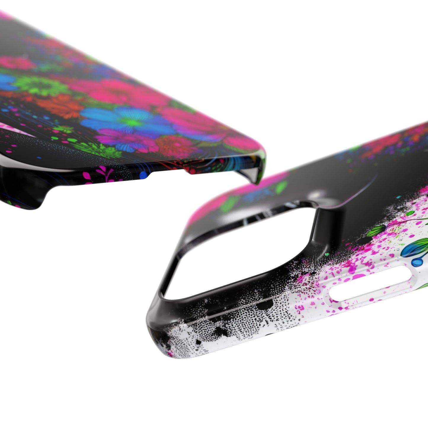 Slim Phone Cases - Black Girl Art - Velvet's View - Floral Fusion - The Essence of Nature and Beauty