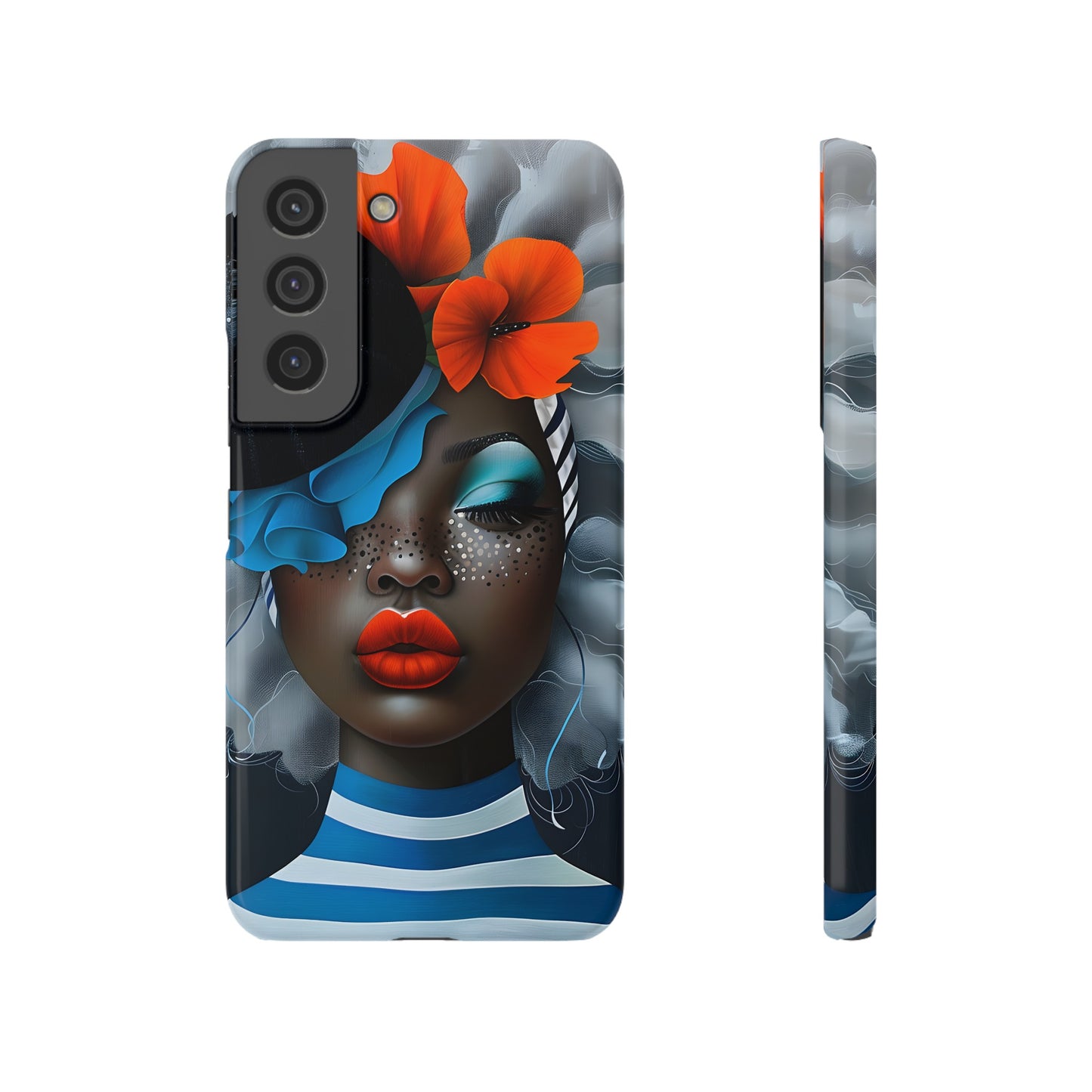 Slim Phone Cases - Black Girl Art - Velvet's View - Ethereal Vibrance