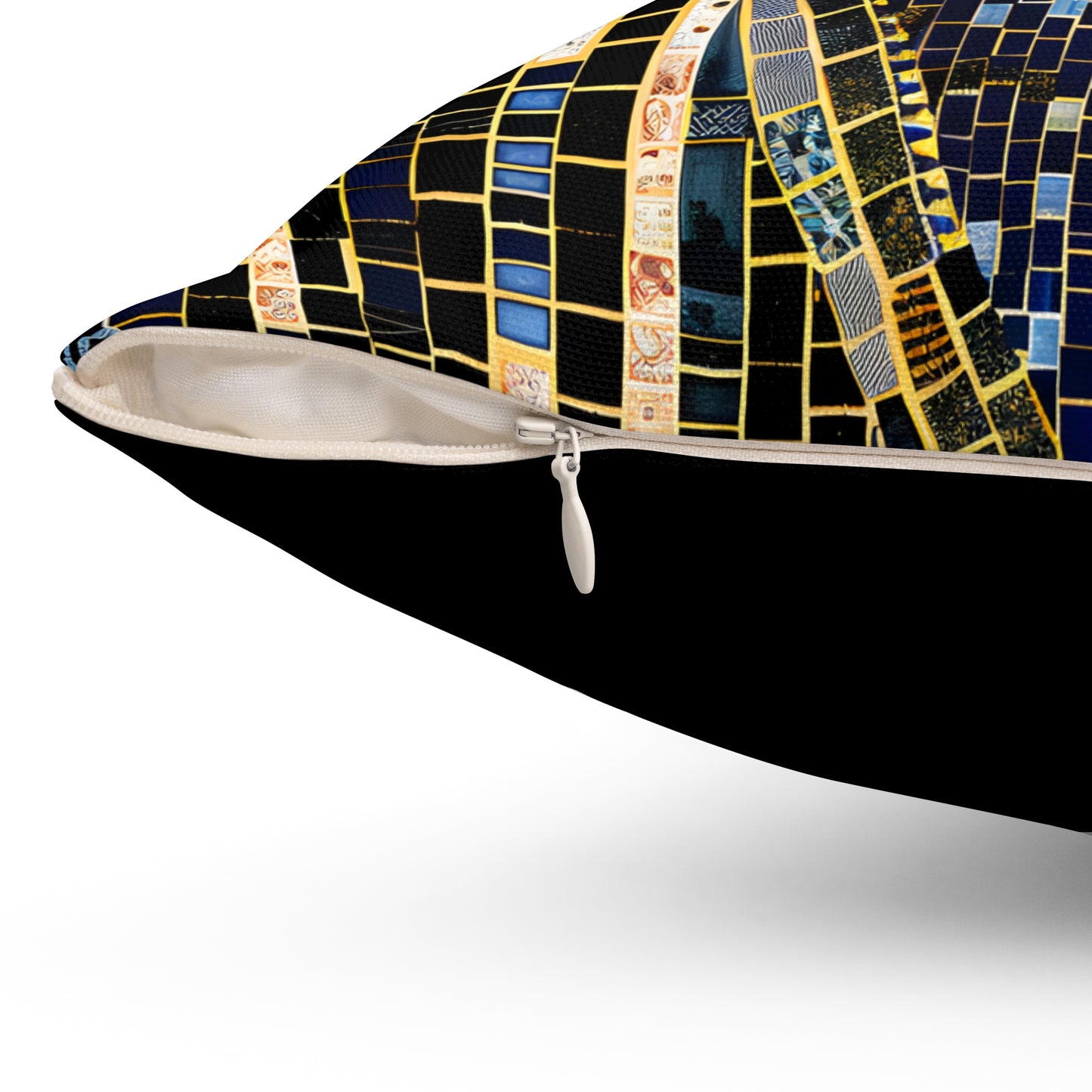 Spun Polyester Square Pillow - Black Girl Art - Velvet's View - Vibrant Visions - The Bohemian Collection