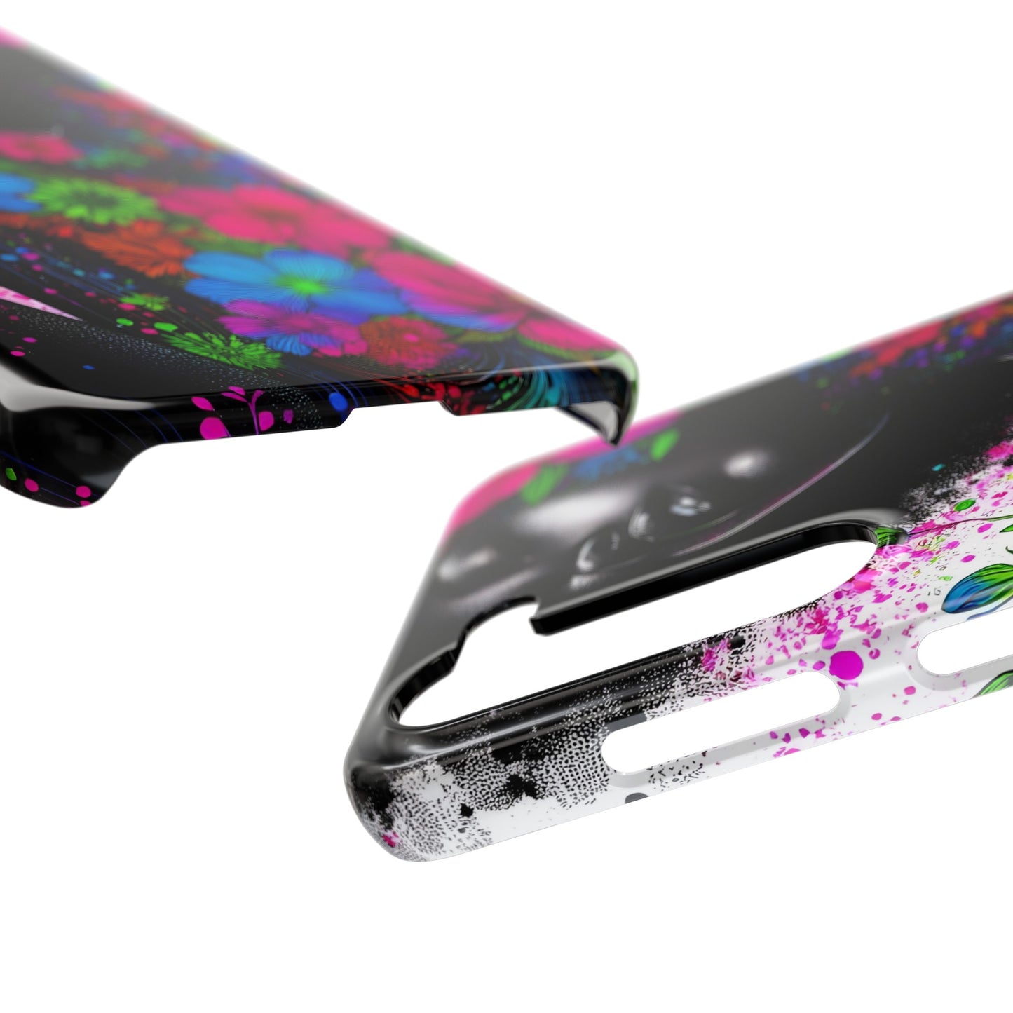 Slim Phone Cases - Black Girl Art - Velvet's View - Floral Fusion - The Essence of Nature and Beauty