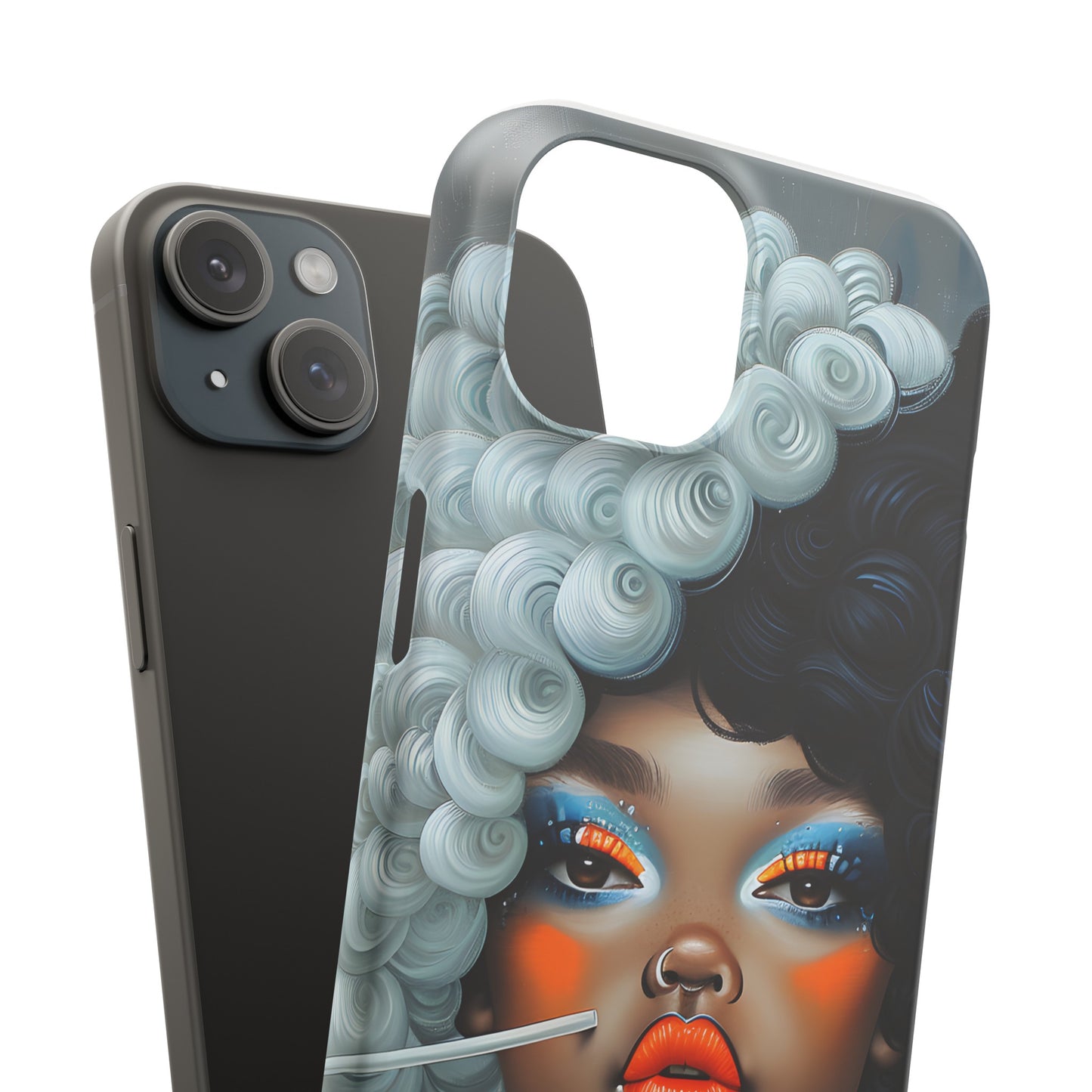 Slim Phone Cases - Black Girl Art - Velvet's View - Ethereal Vibrance