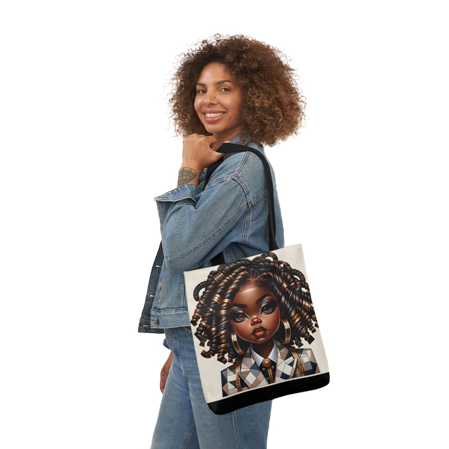 Canvas Tote Bag, 5-Color Straps - Regal Radiance: Tote Art Collection - #2011A