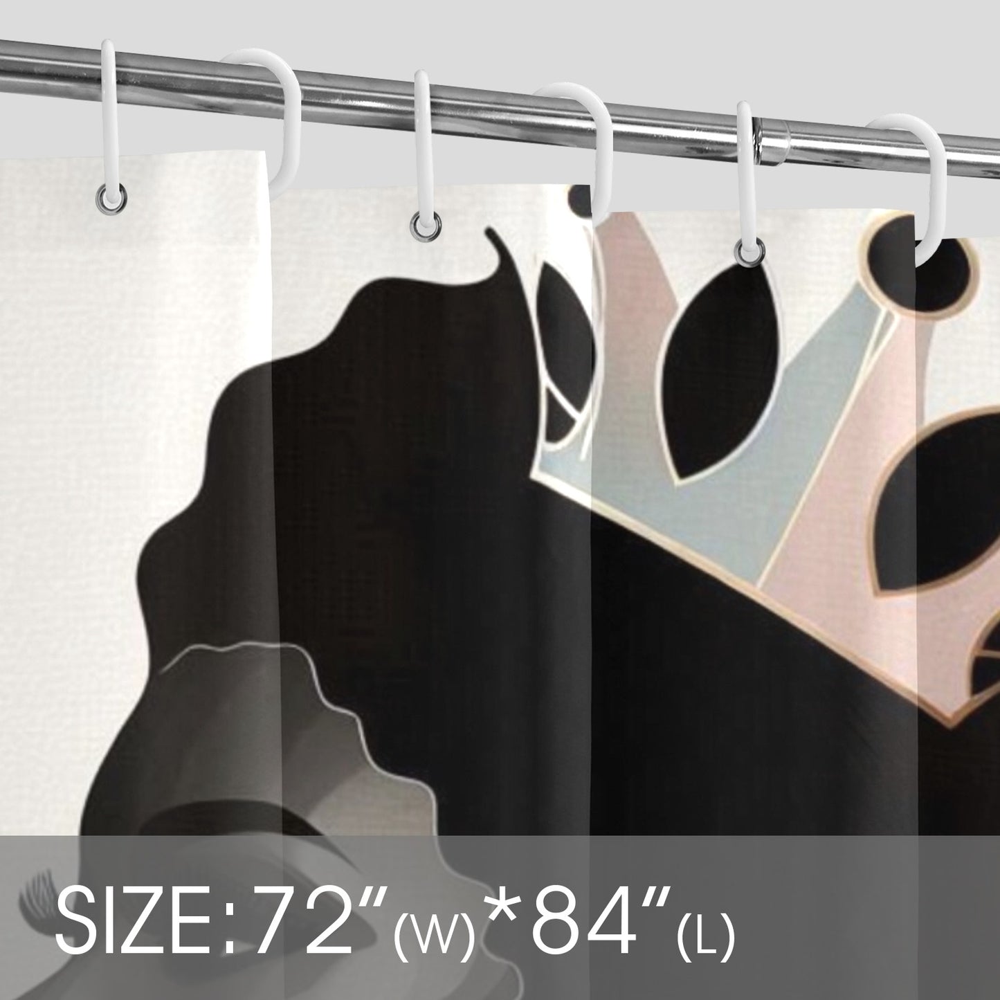 Afro Royalty Shower Curtain Collection – Black Queen Silhouette Art for Bathroom Décor - 204753245