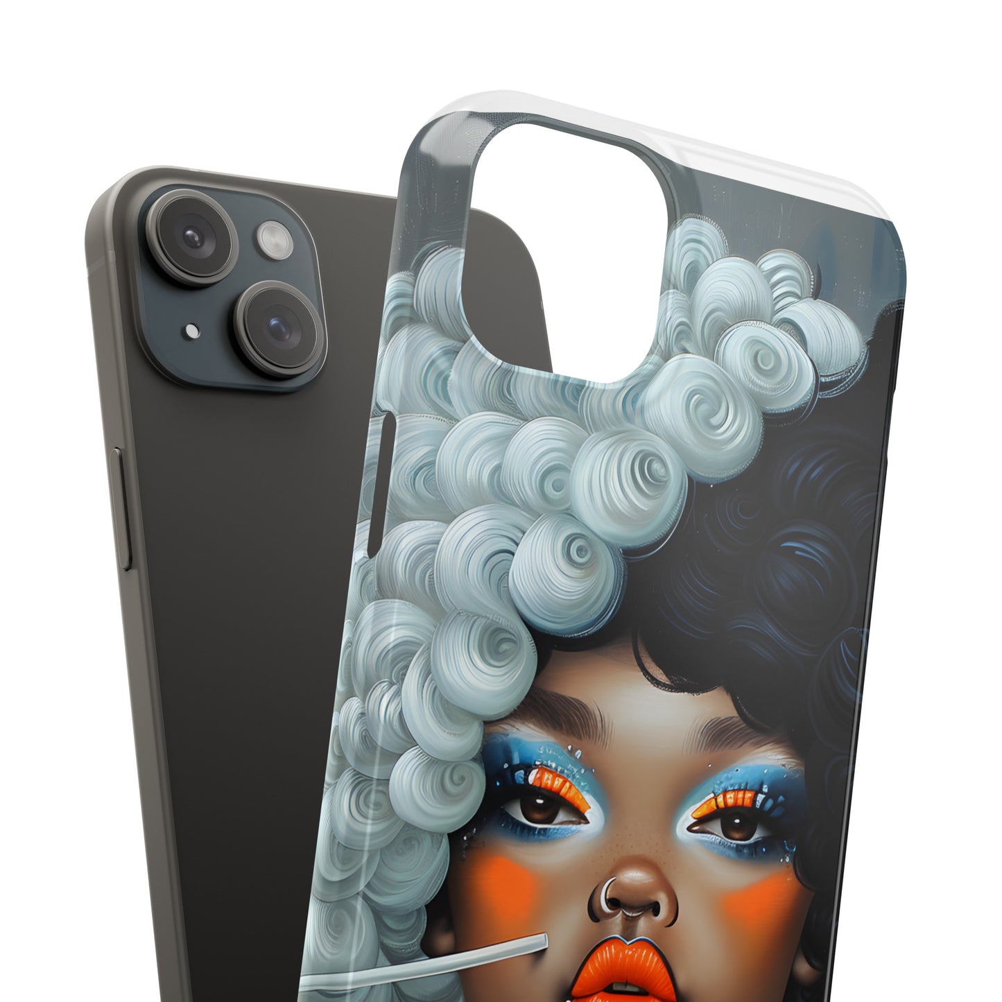 Slim Phone Cases - Black Girl Art - Velvet's View - Ethereal Vibrance