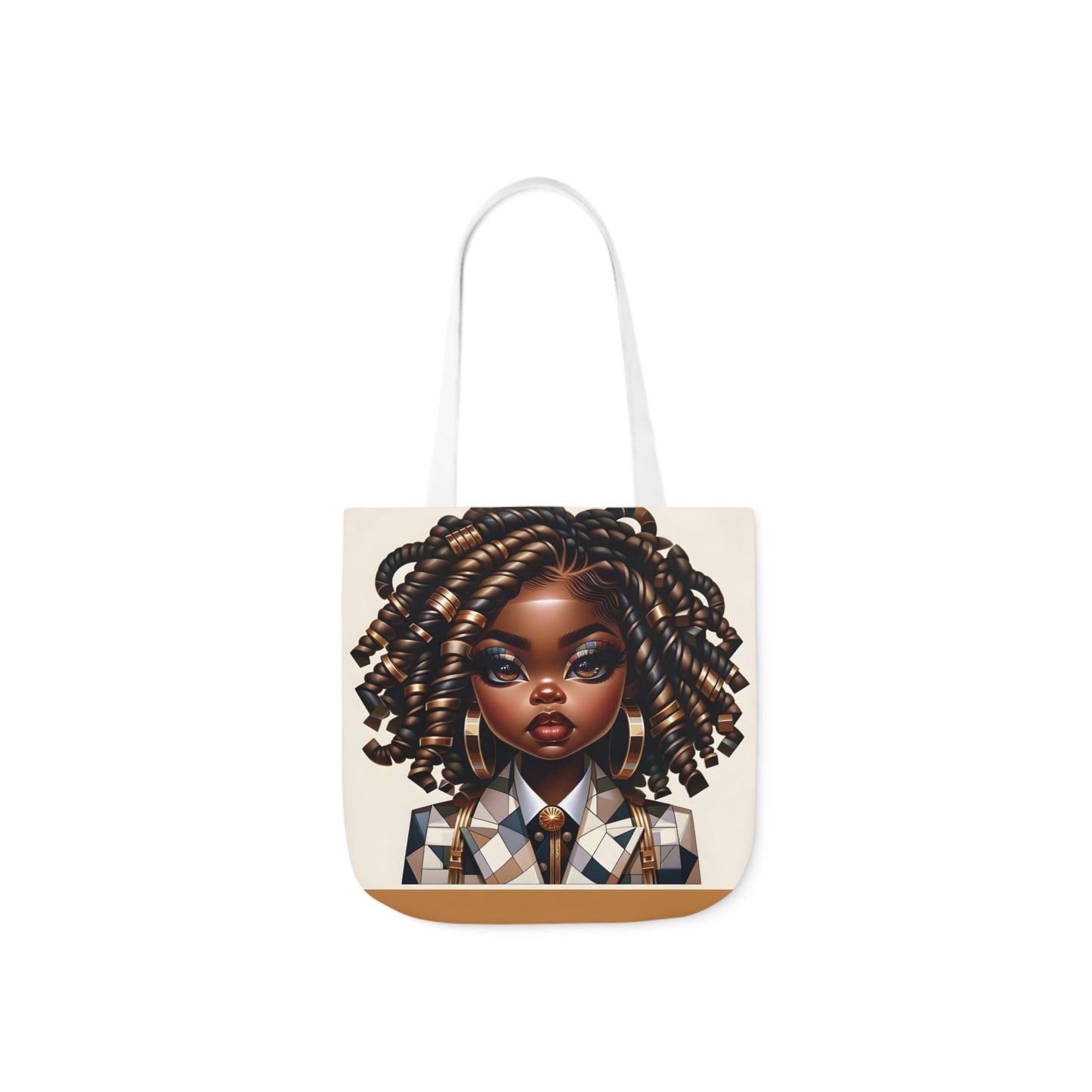 Canvas Tote Bag, 5-Color Straps - Regal Radiance: Tote Art Collection - #2011