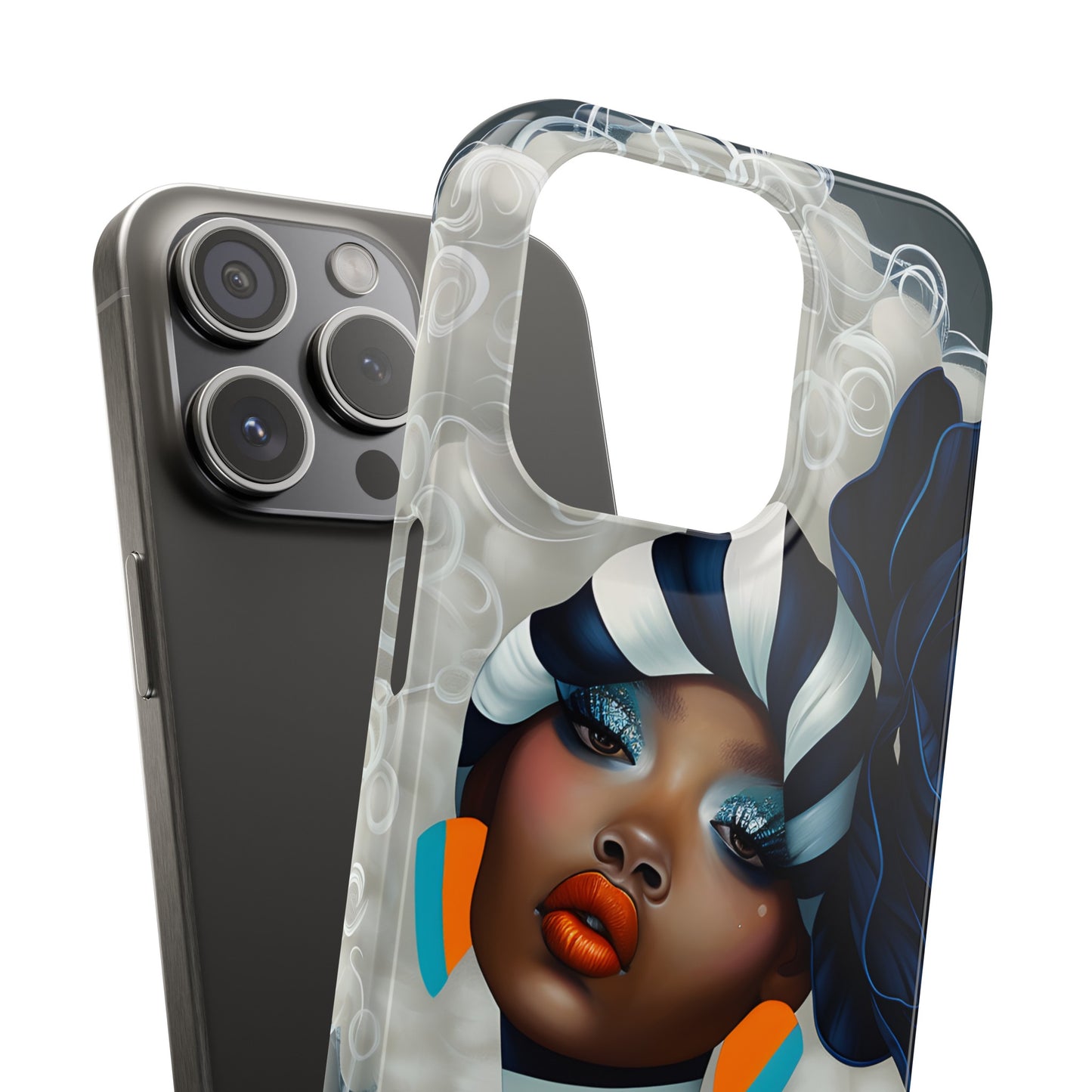 Slim Phone Cases - Black Girl Art - Velvet's View - Ethereal Vibrance