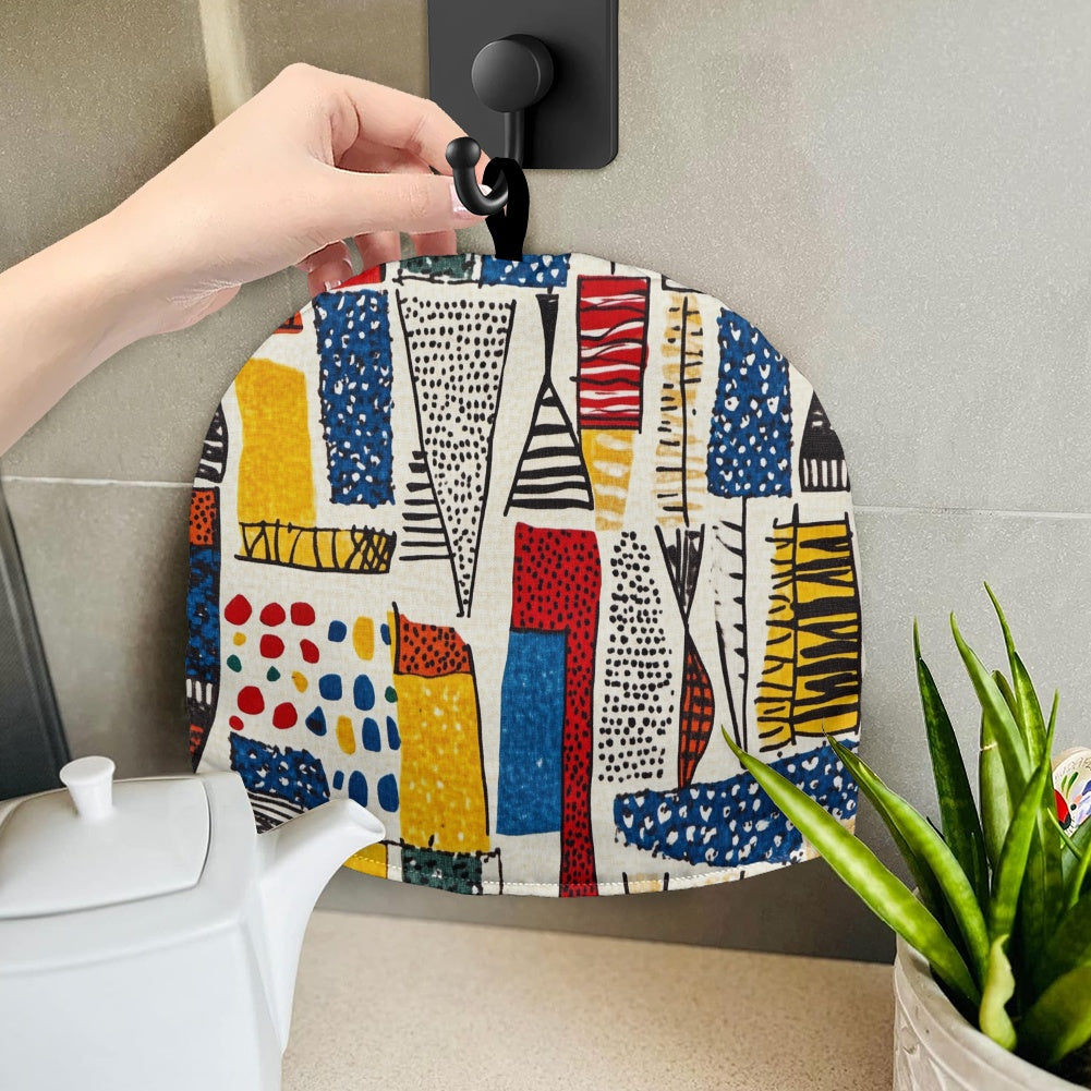 Cavcas Teapot Cover - Velvet's View - Elegant Adinkra-Inspired Fabric Collection -