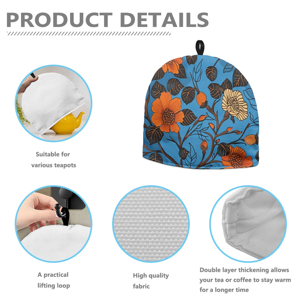 Cavcas Teapot Cover - Velvet's View - Elegant Adinkra-Inspired Fabric Collection -