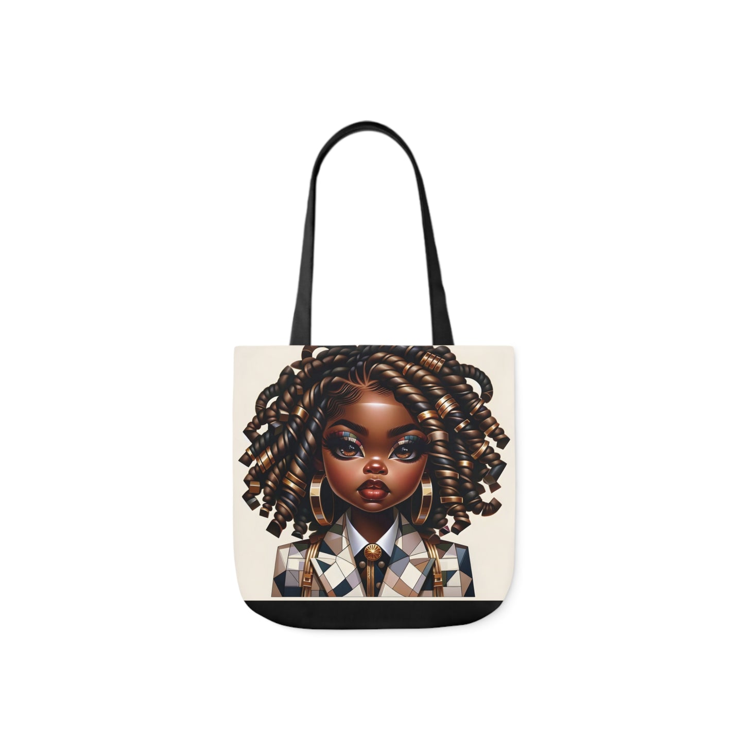 Canvas Tote Bag, 5-Color Straps - Regal Radiance: Tote Art Collection - #2011A