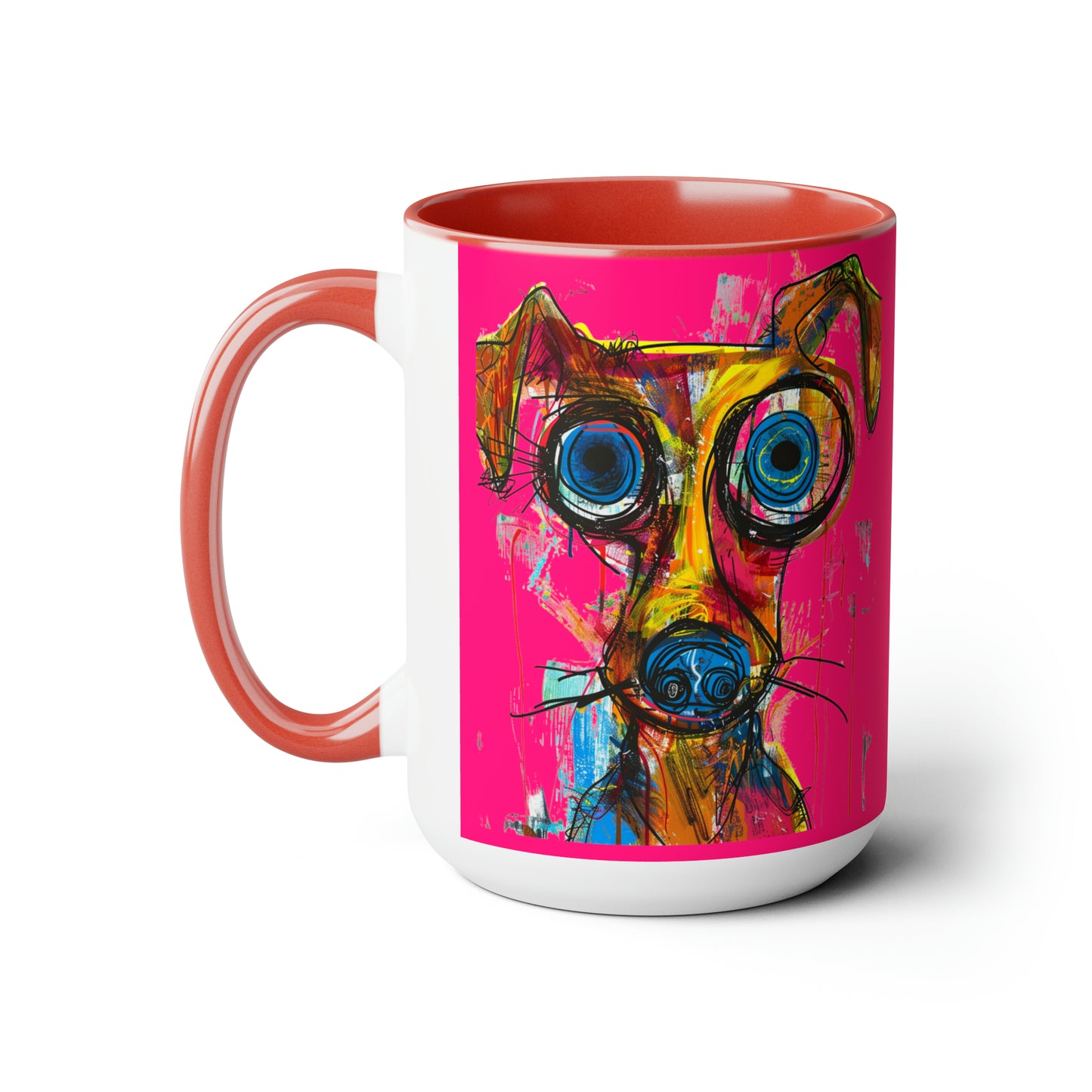 Funny Dog Two-Tone Coffee Mugs, 15oz