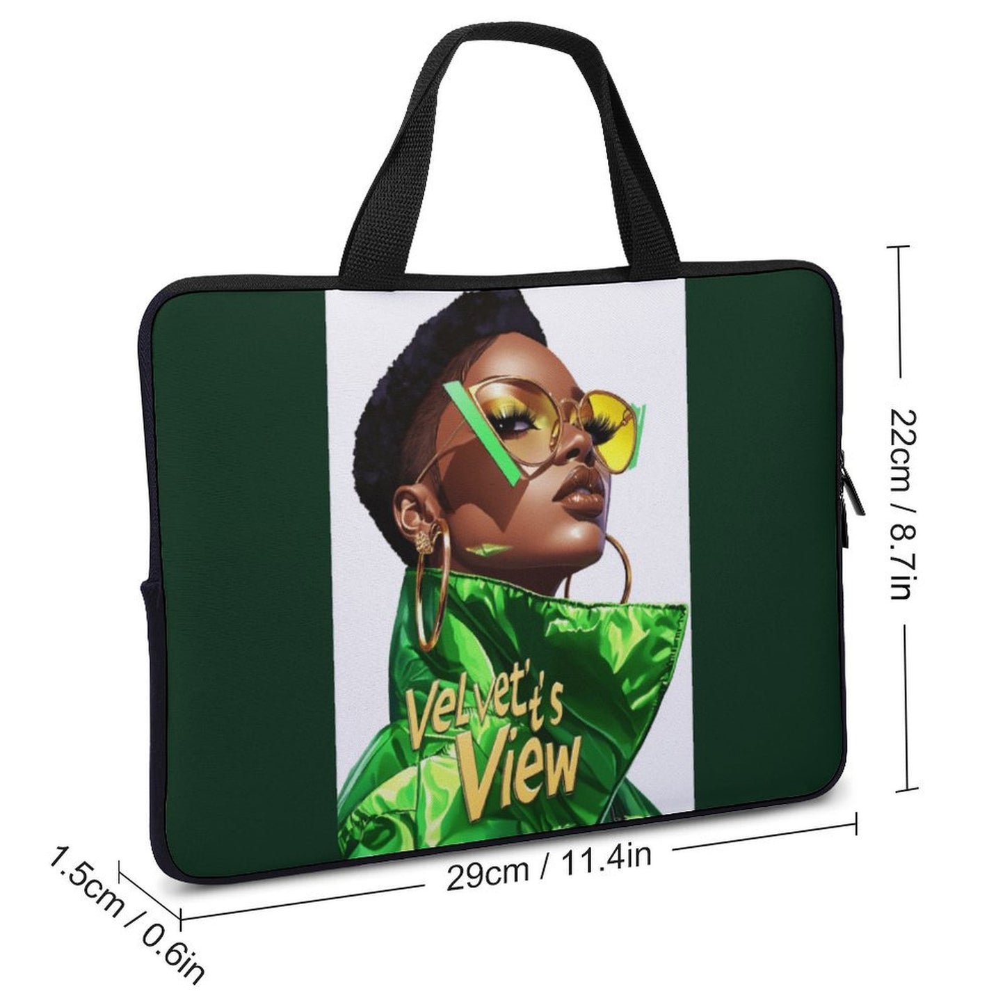 Laptop Bag - - Black Girl Art - Velvet’s View - Artistic Laptop Covers Collection - Laptop Bag (Multiple Sizes) #2055