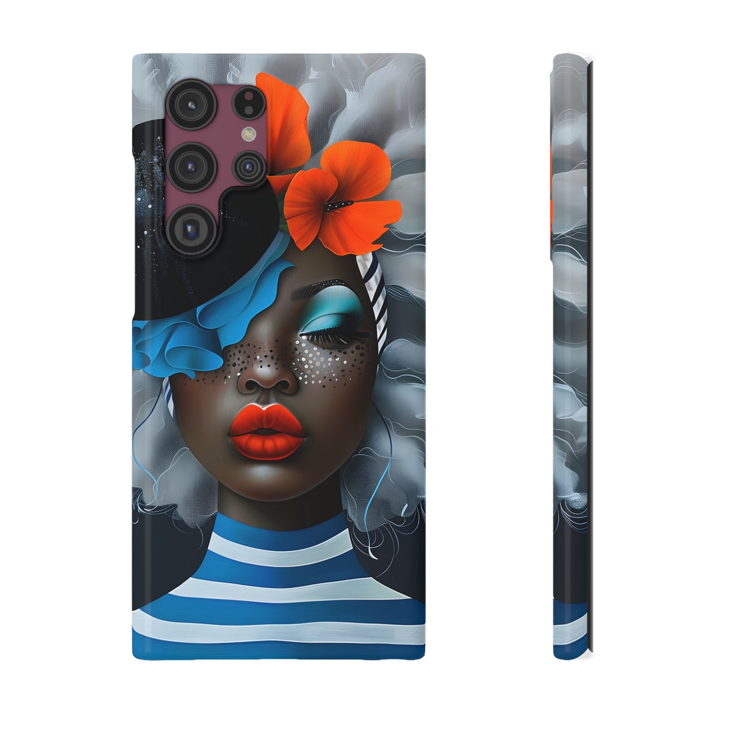 Slim Phone Cases - Black Girl Art - Velvet's View - Ethereal Vibrance