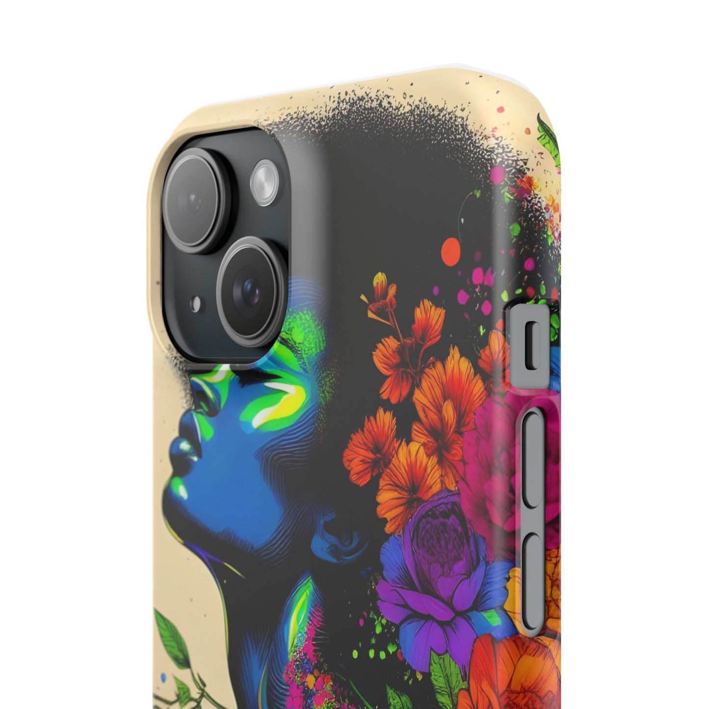 Slim Phone Cases - Black Girl Art - Velvet's View - Floral Fusion - The Essence of Nature and Beauty