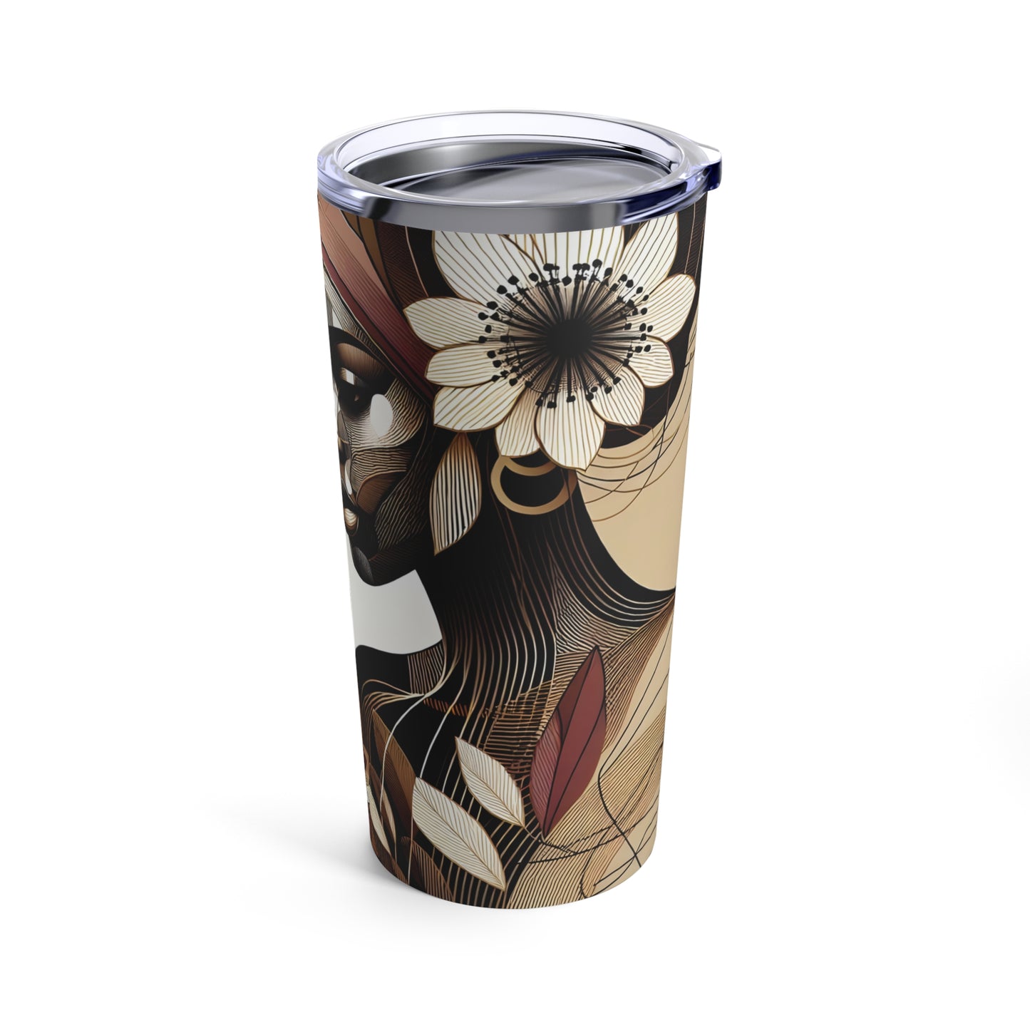 Tumbler 20oz - Black Girl Art - Velvet's View - Floral Whispers 605