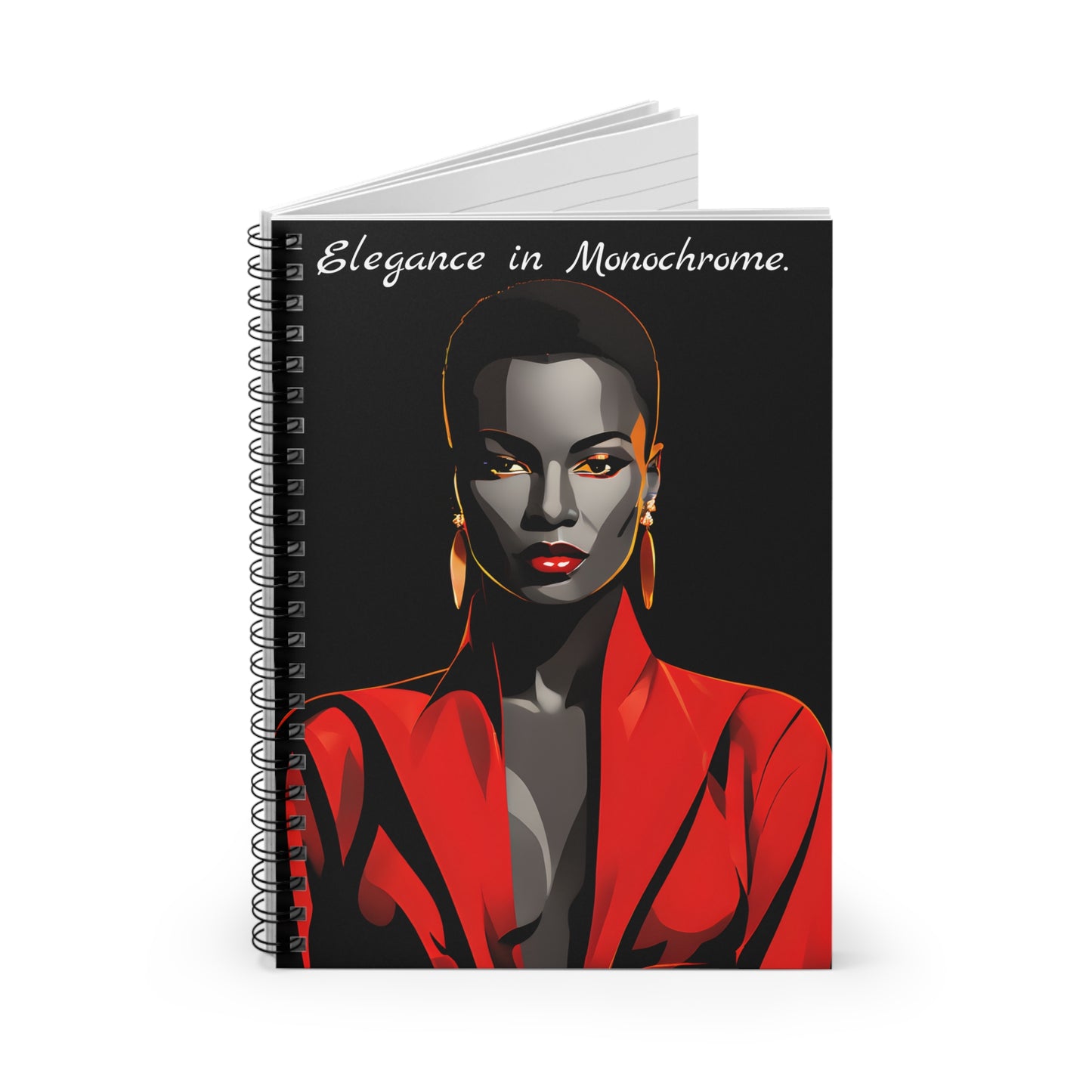 Elegance in Monochrome - Spiral Notebook - Ruled Line