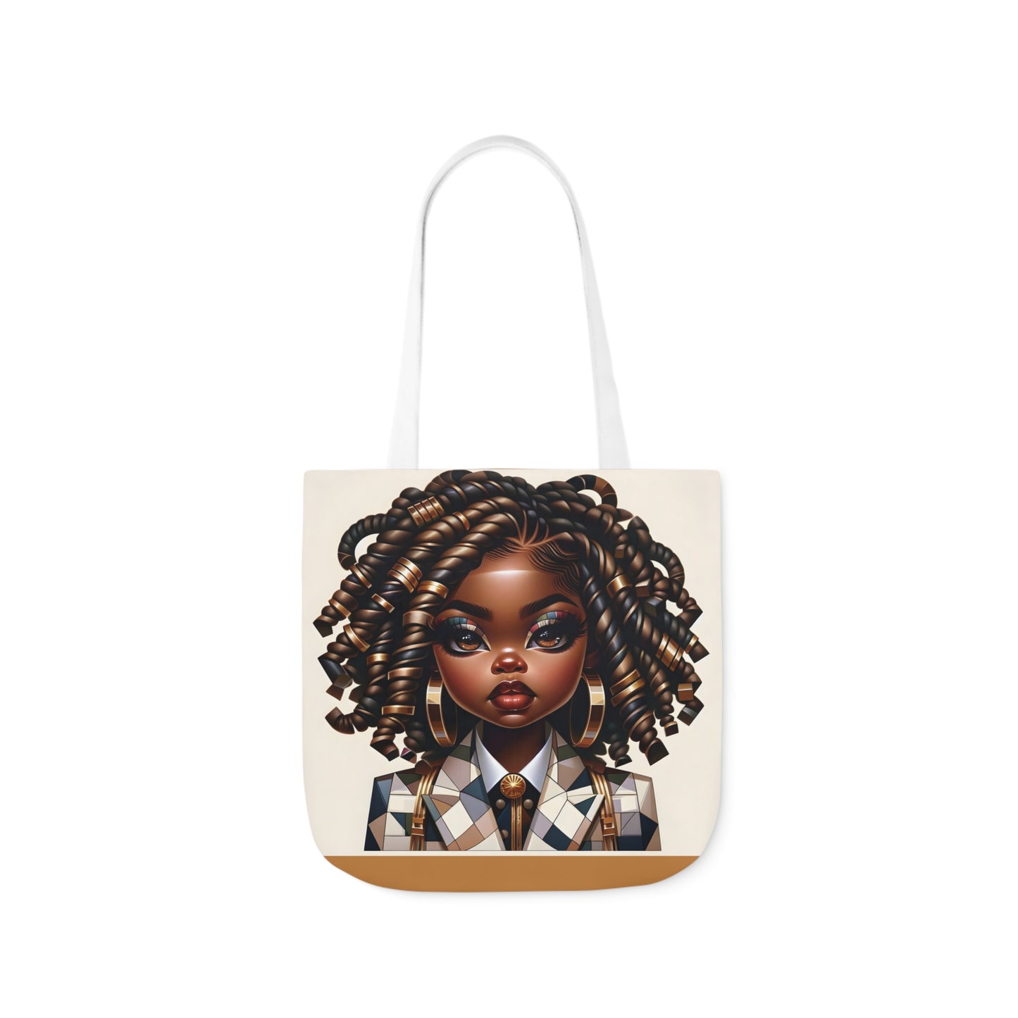 Canvas Tote Bag, 5-Color Straps - Regal Radiance: Tote Art Collection - #2011