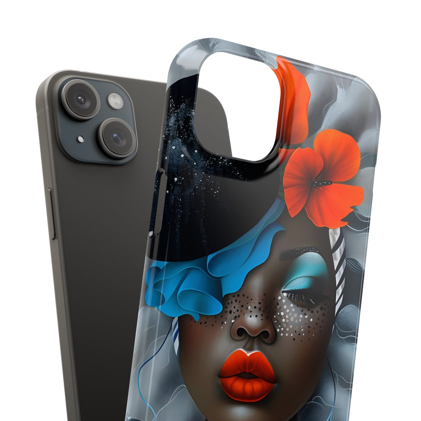 Slim Phone Cases - Black Girl Art - Velvet's View - Ethereal Vibrance