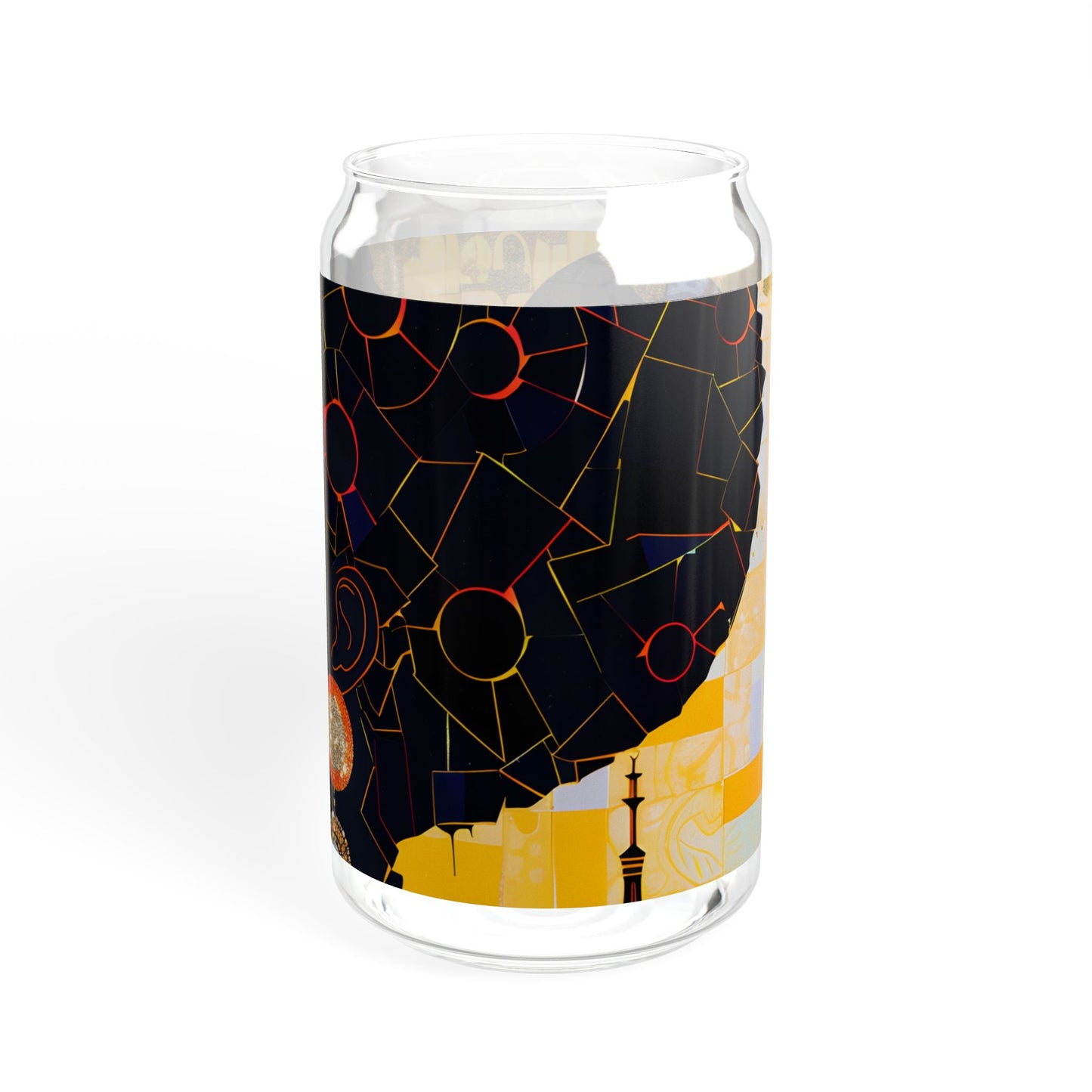 Sipper Glass - Black Girl Art - Velvet's View - Vibrant Visions - The Bohemian Collection - 16oz