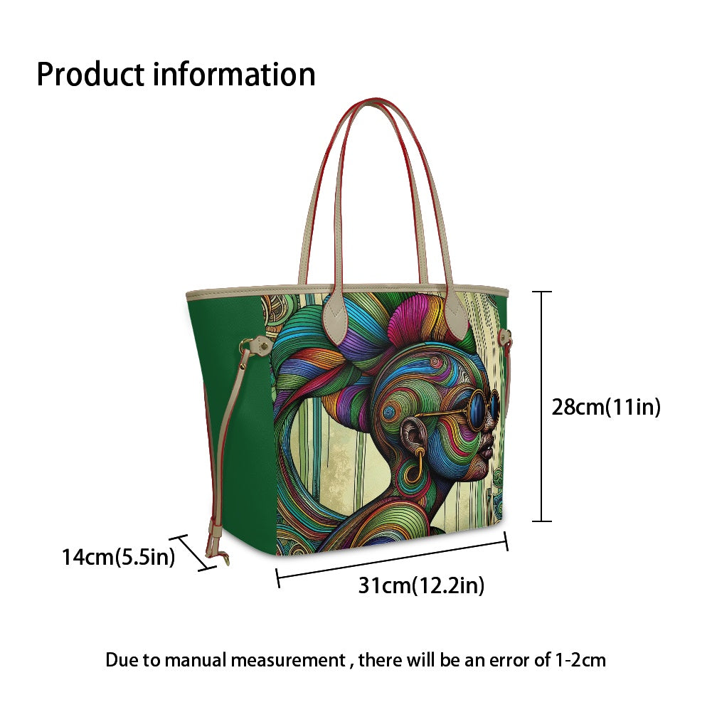 Rhythmic Radiance: Afrocentric Artistry for Fashion Accessories - Women PU Leather Handbags - #2013