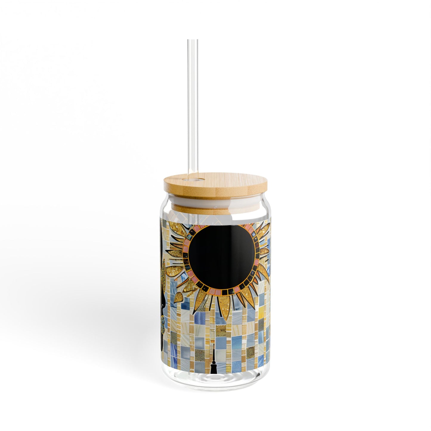 Sipper Glass - Black Girl Art - Velvet's View - Vibrant Visions - The Bohemian Collection - 16oz